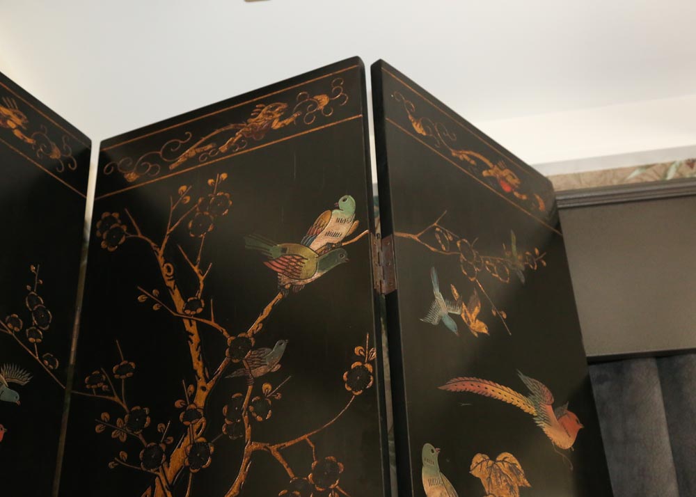 Chinese Coromandel Lacquer Hand Carved Folding Screen