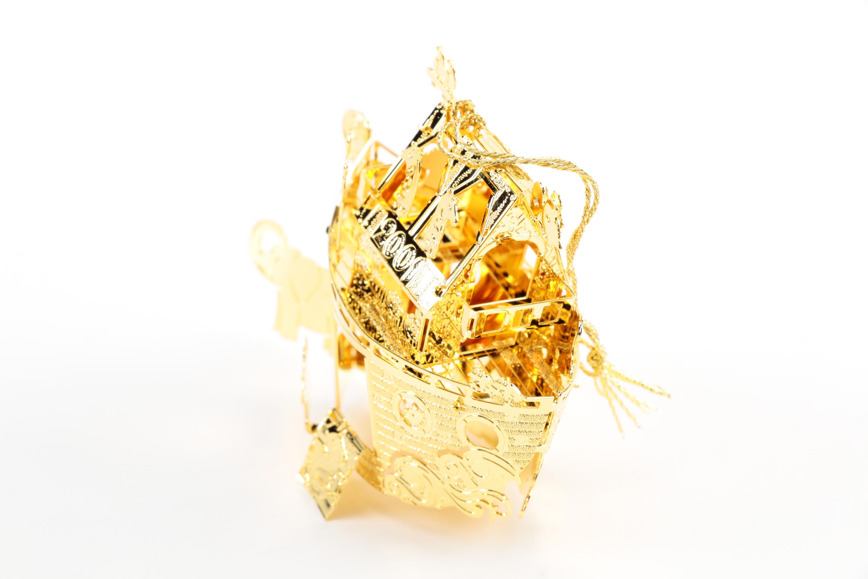 Danbury Mint 2001 Annual Gold Tone "Noah's Ark" Ornaments