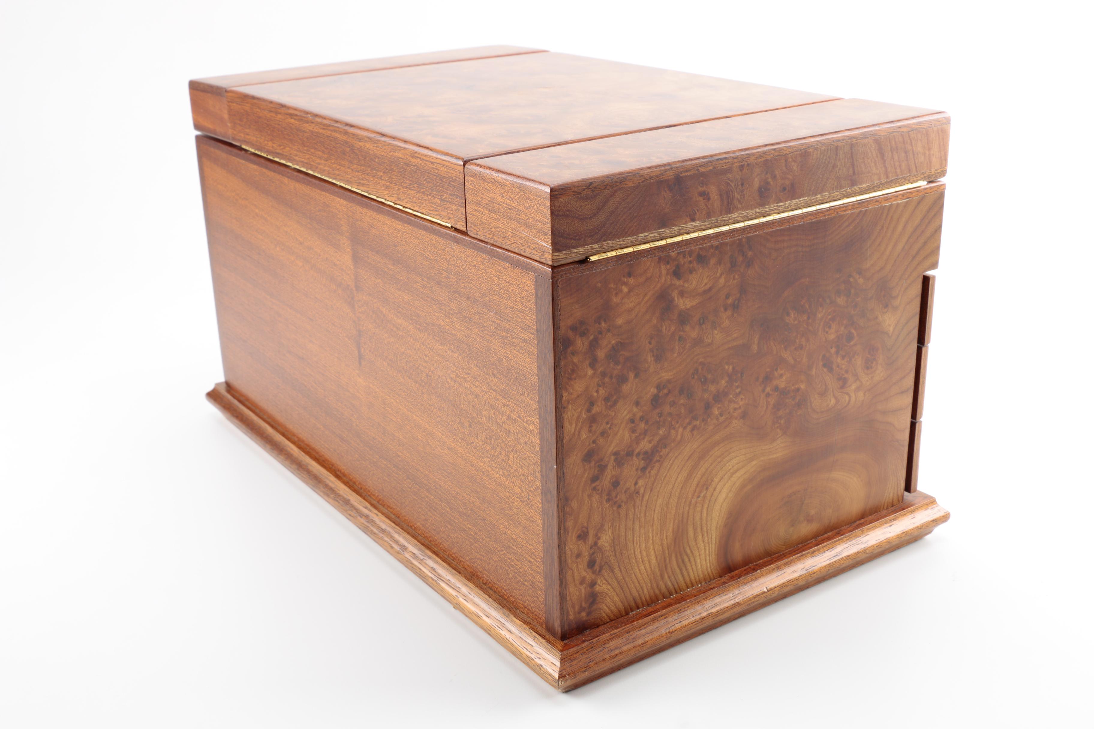 Agresti Large Jewelry Box With Burled Maple Veneer