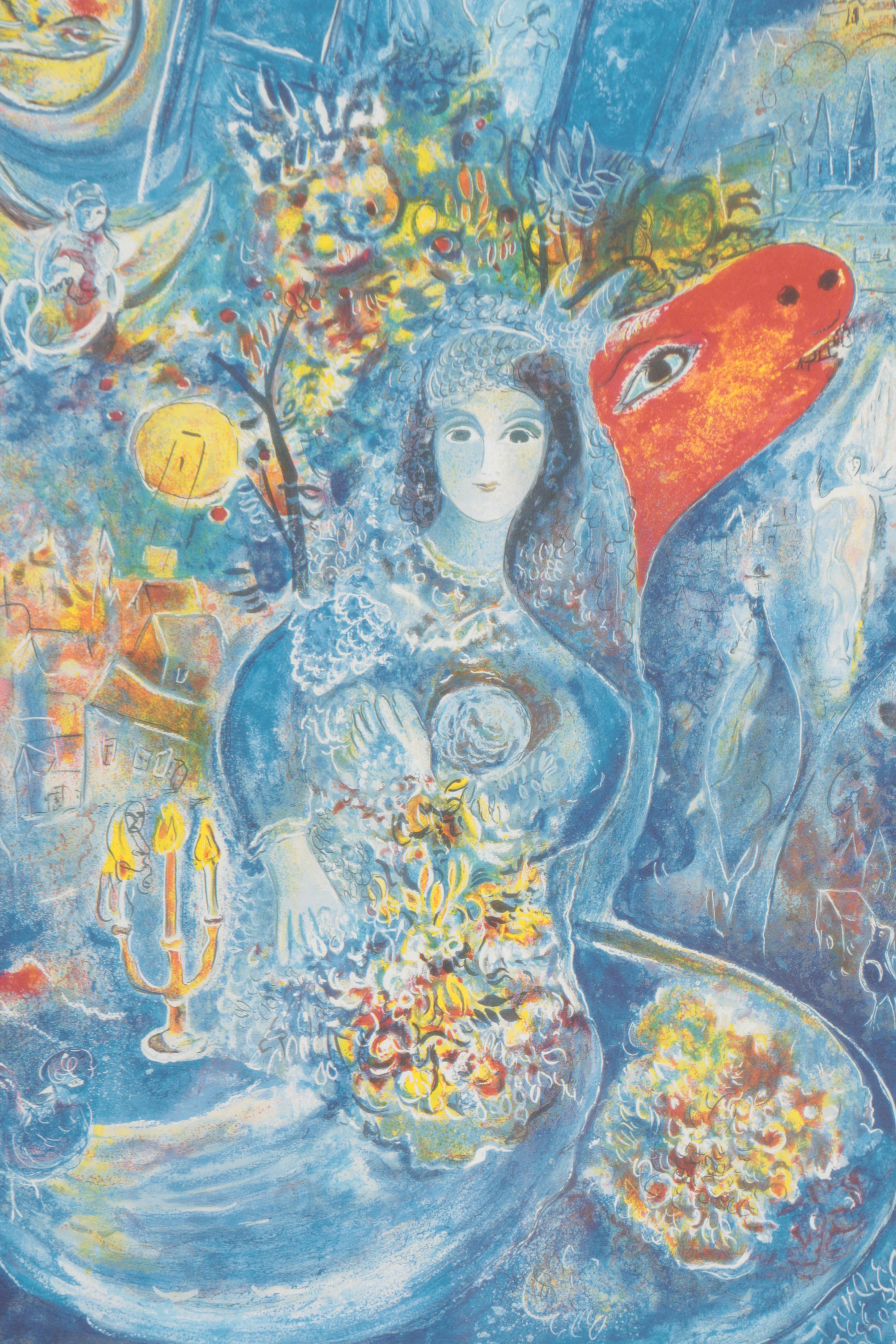 Limited Edition Offset Lithographic Reproduction after Marc Chagall's "Bella" with Facsimile Signature