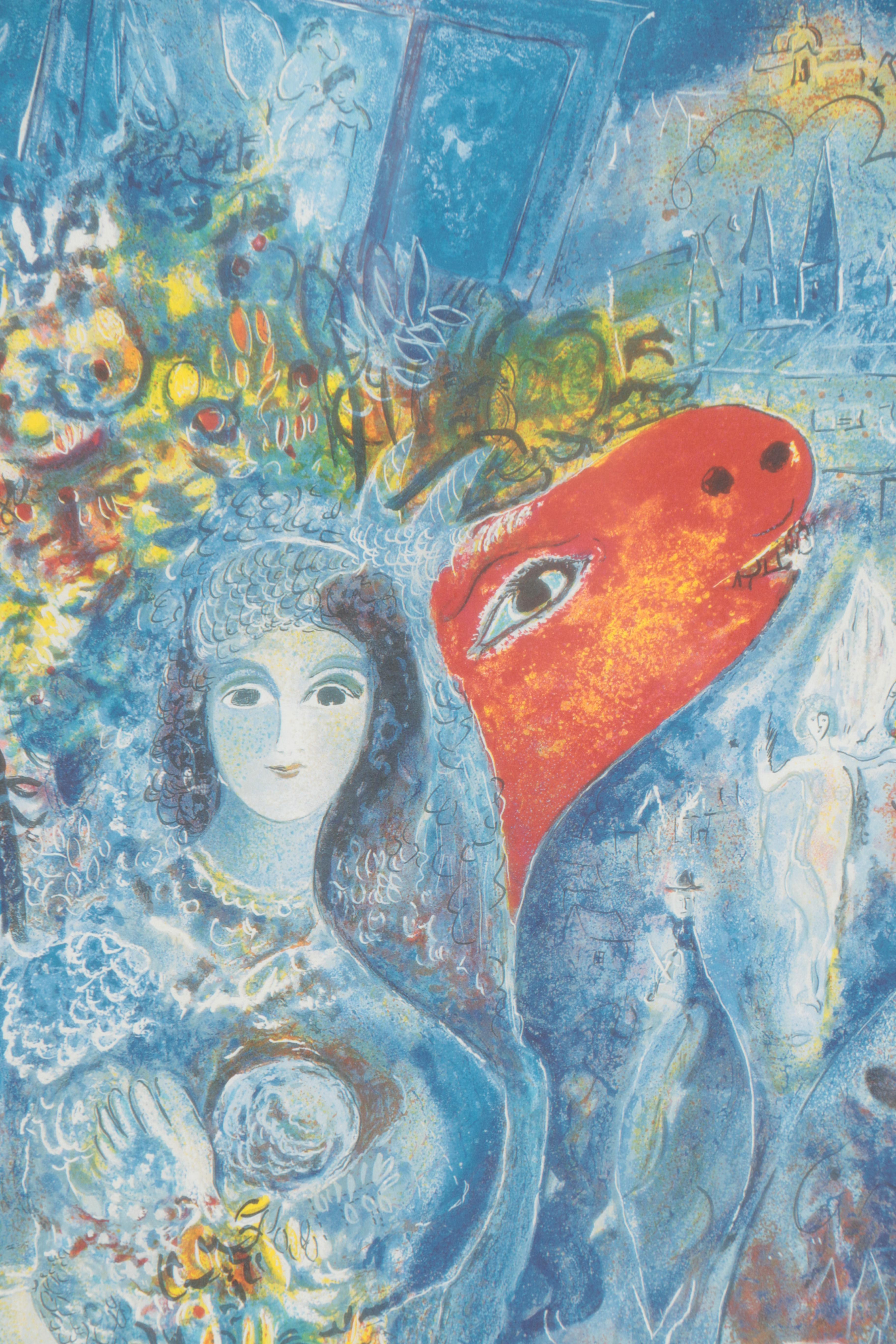 Limited Edition Offset Lithographic Reproduction after Marc Chagall's "Bella" with Facsimile Signature