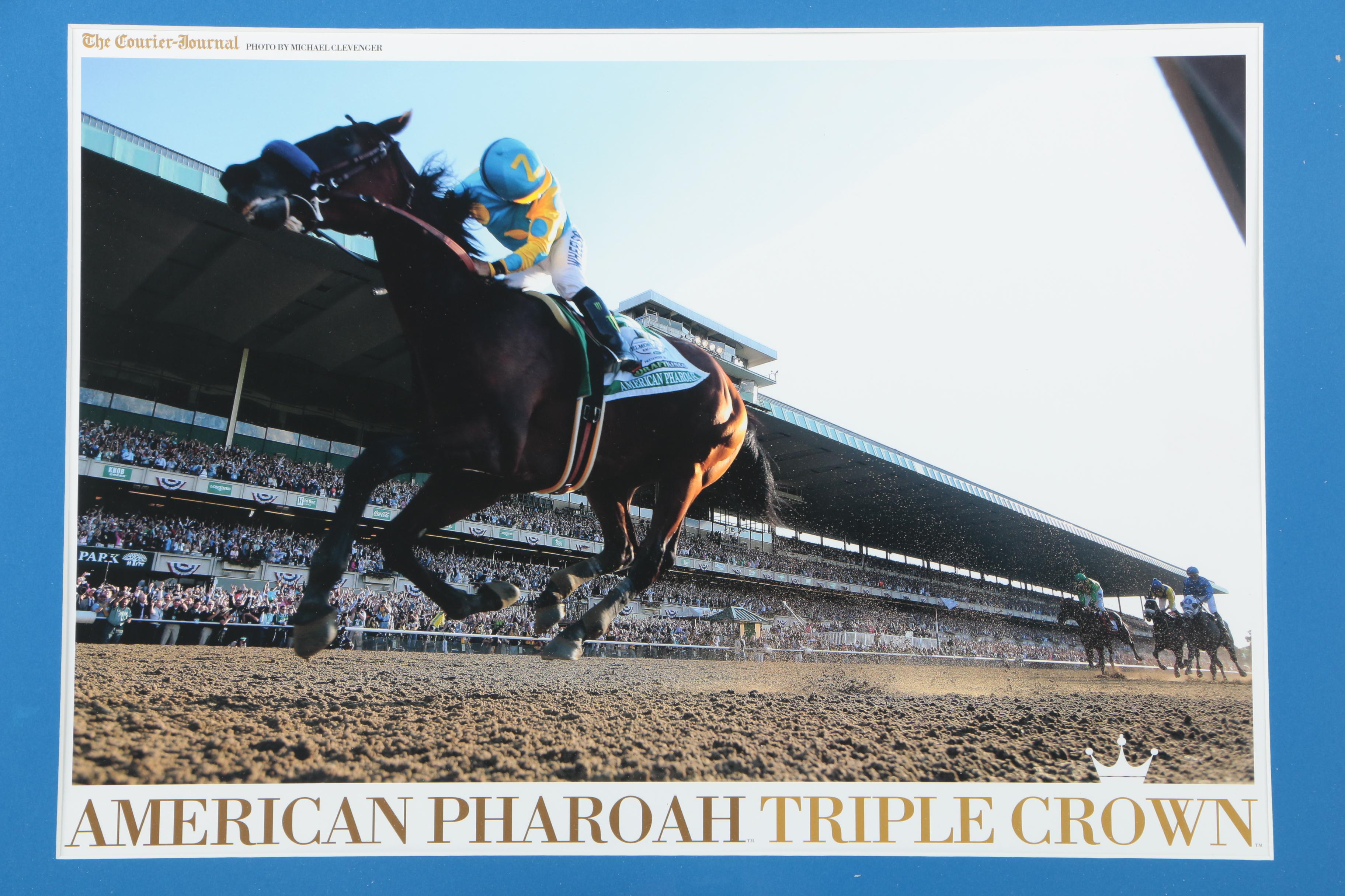 Offset Lithograph After Michael Clevenger's Photograph "American Pharoah Triple Crown"