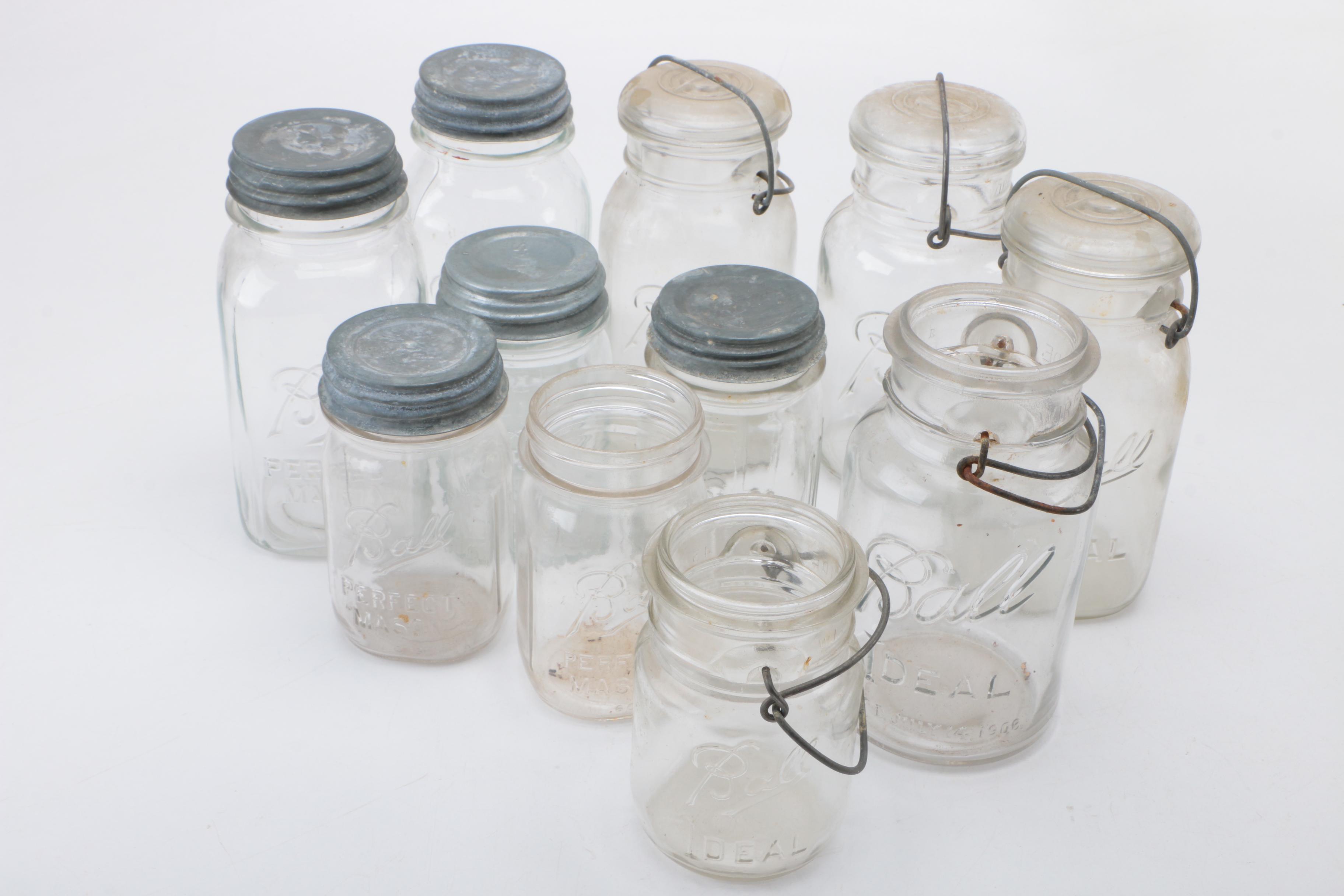 Vintage Glass Mason Jars and Bottles