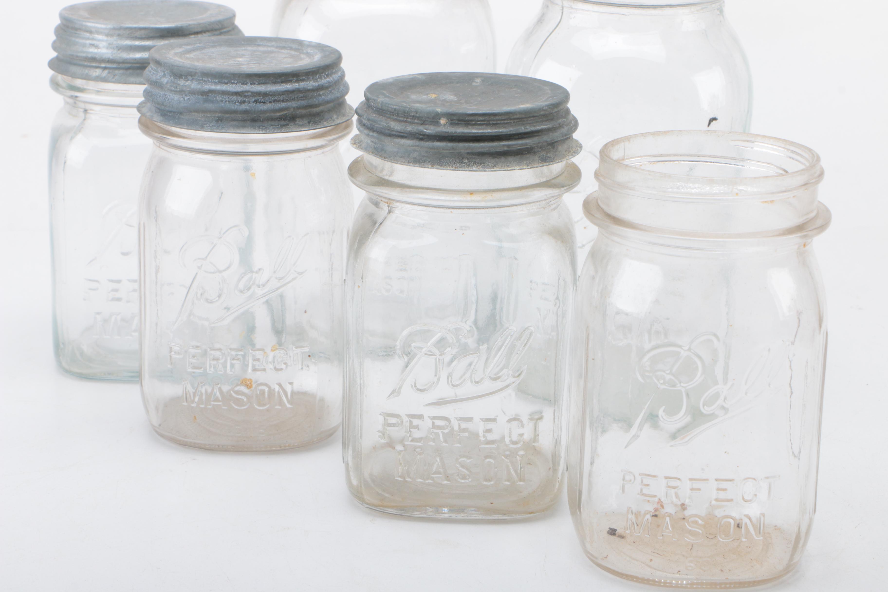 Vintage Glass Mason Jars and Bottles