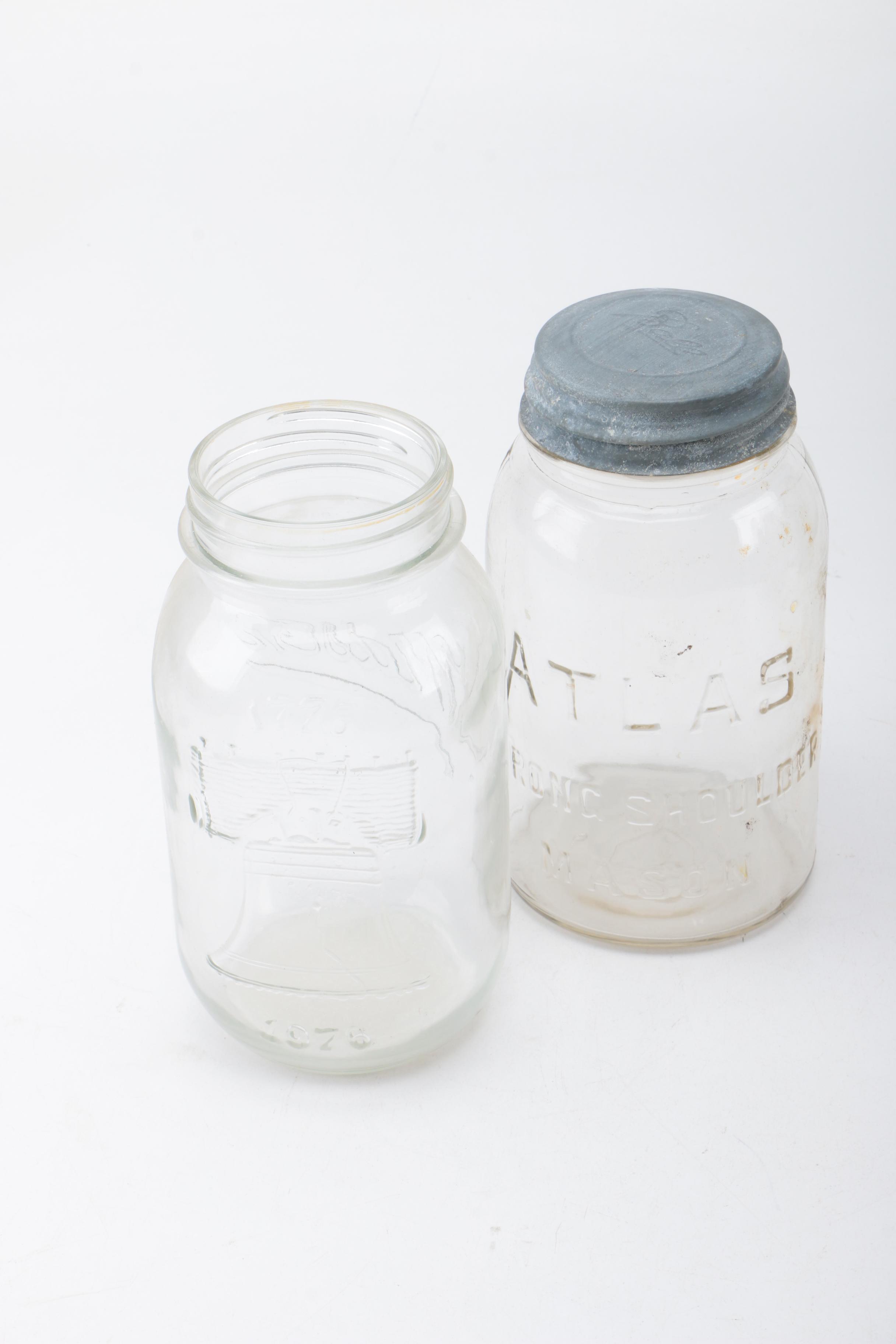 Vintage Glass Mason Jars and Bottles