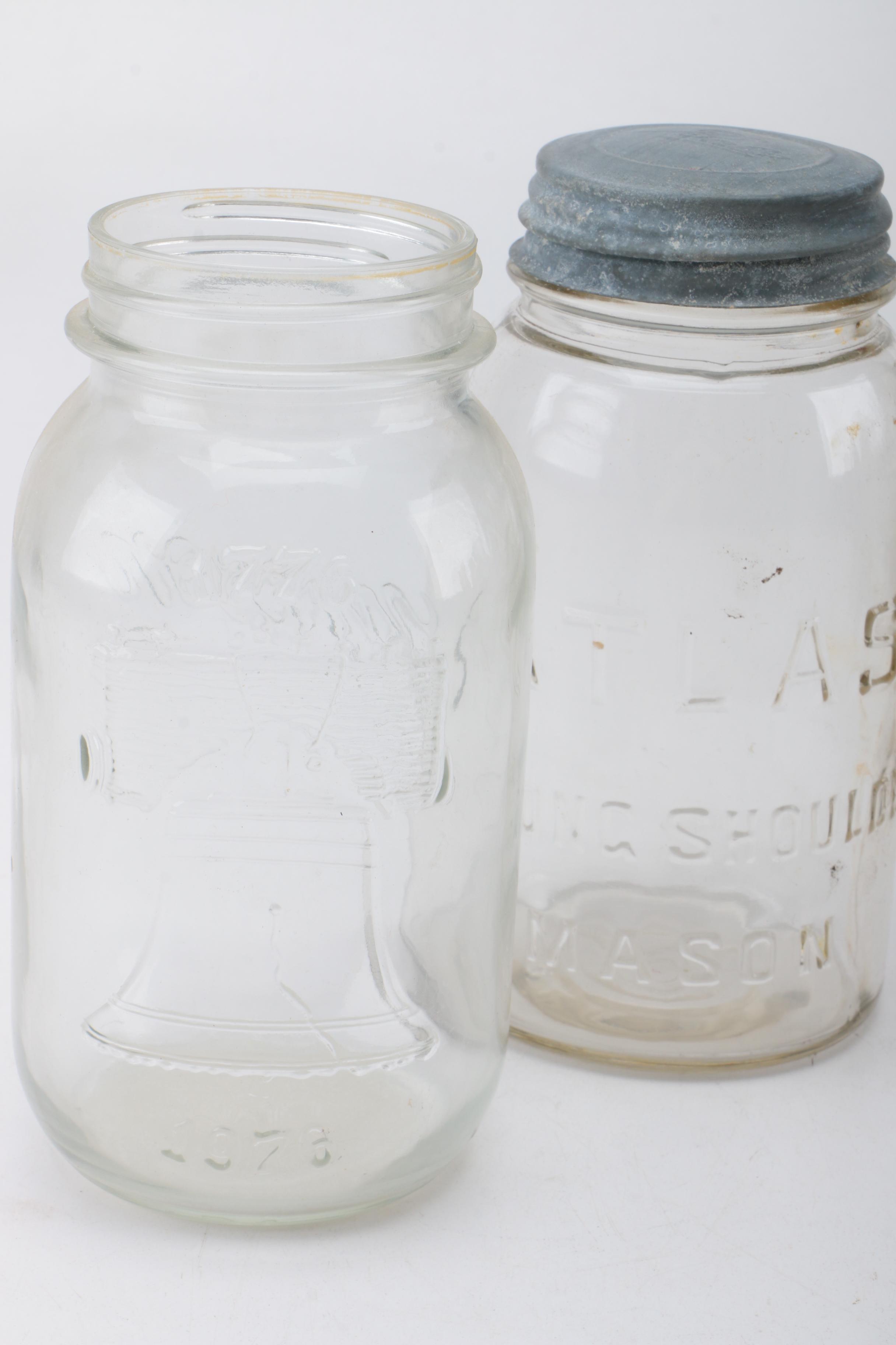 Vintage Glass Mason Jars and Bottles