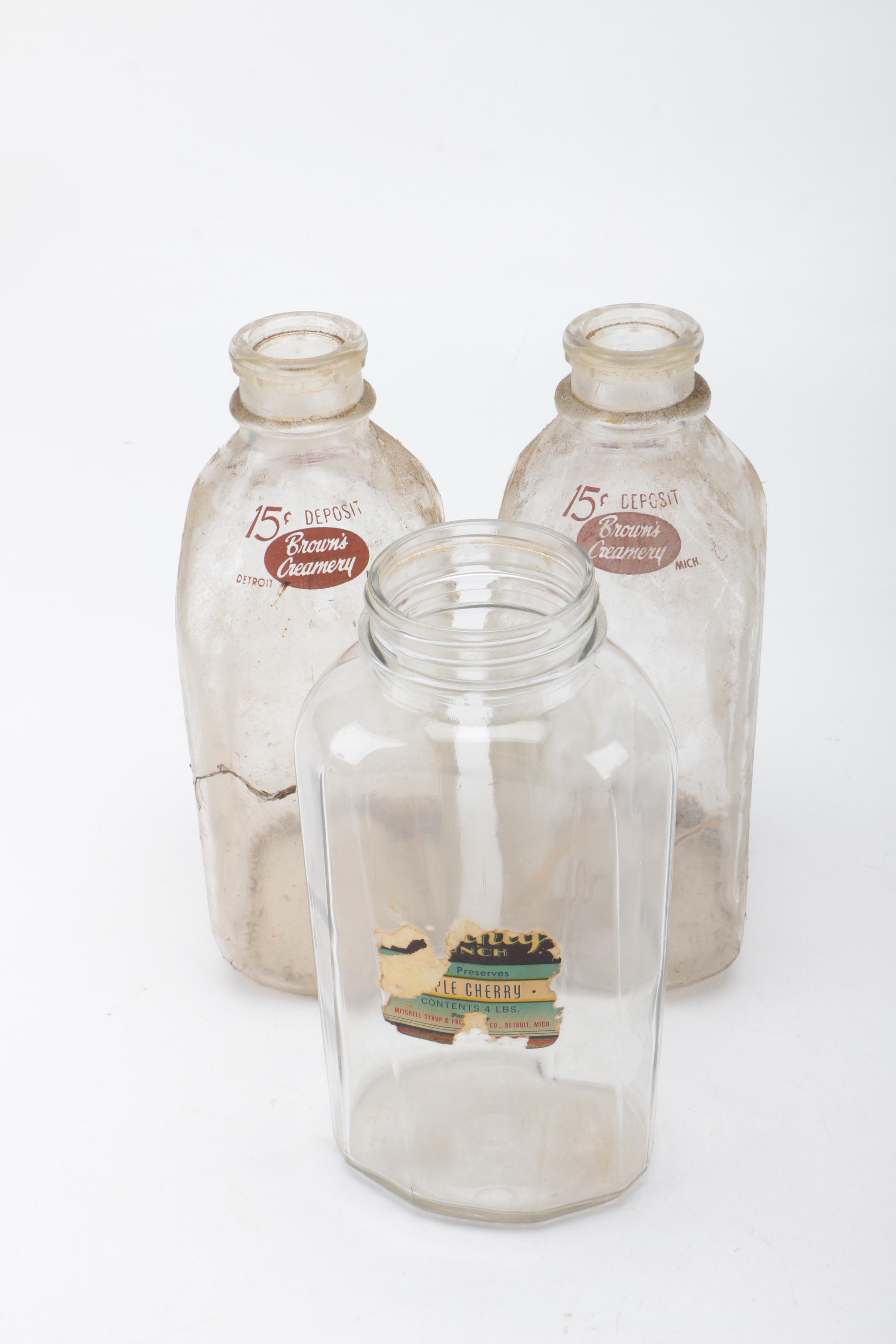 Vintage Glass Mason Jars and Bottles