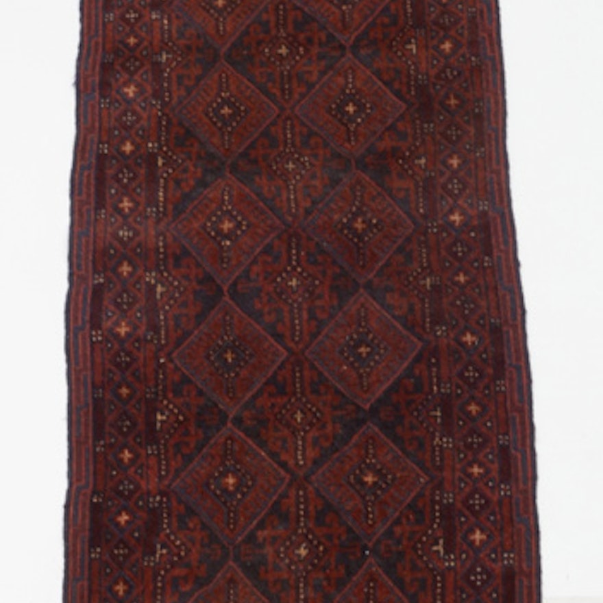 Persian Hand-Knotted Baluch Wool Runner Rug