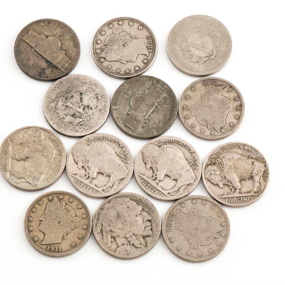Assortment of Vintage and Antique U.S. Nickels