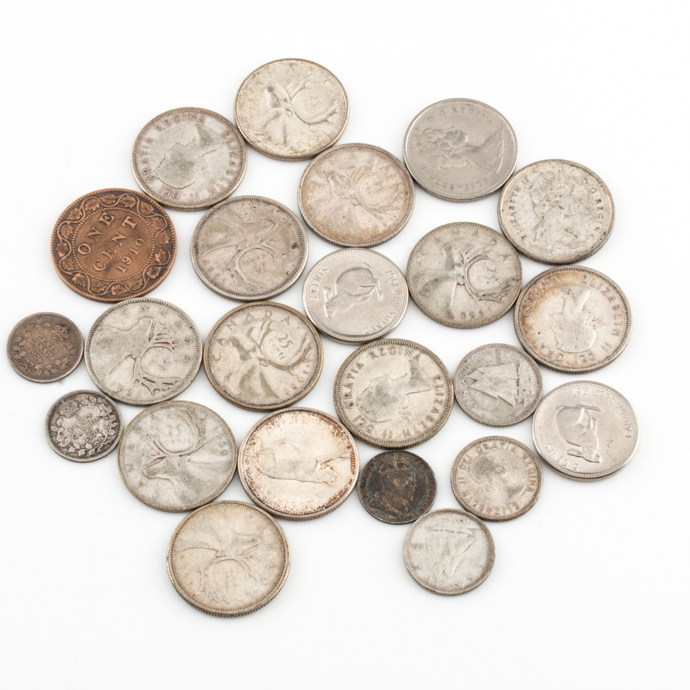 Twenty-Three Vintage and Antique Canadian Coins