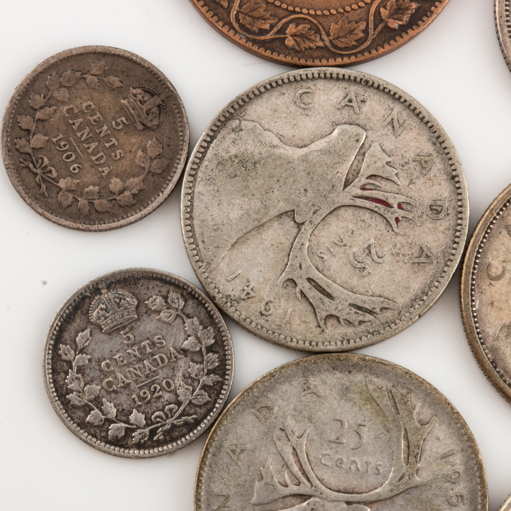 Twenty-Three Vintage and Antique Canadian Coins