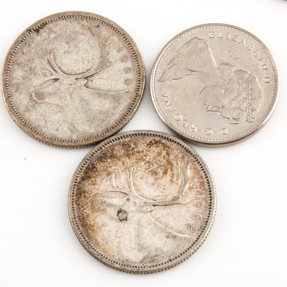 Twenty-Three Vintage and Antique Canadian Coins