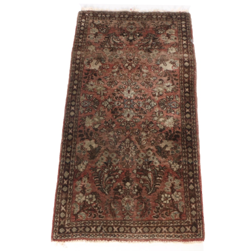 Semi-Antique Hand-Knotted Persian Mehriban Accent Rug