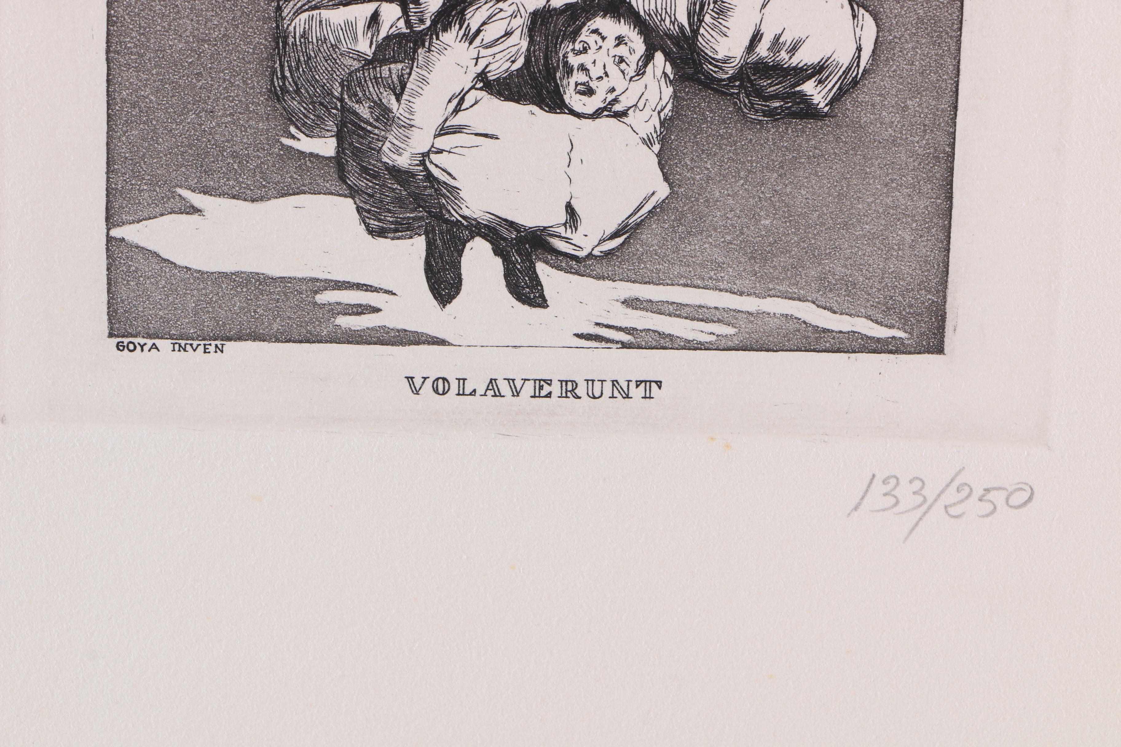 Limited Edition Etching on Paper After Francisco de Goya's "Volaverunt" From the "Los Caprichos" Series