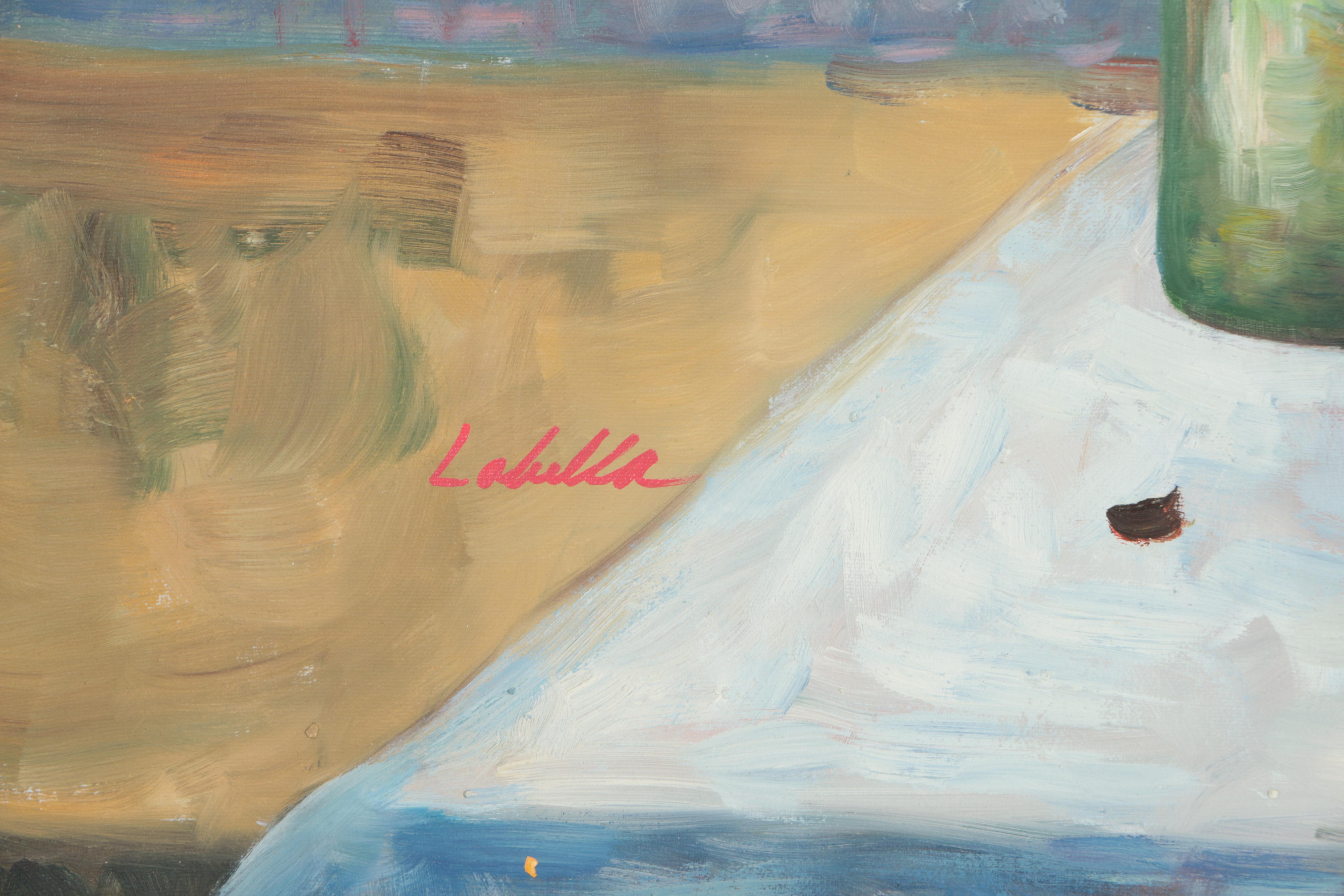 Labella Oil Painting of a Still Life with Fruit and Flowers