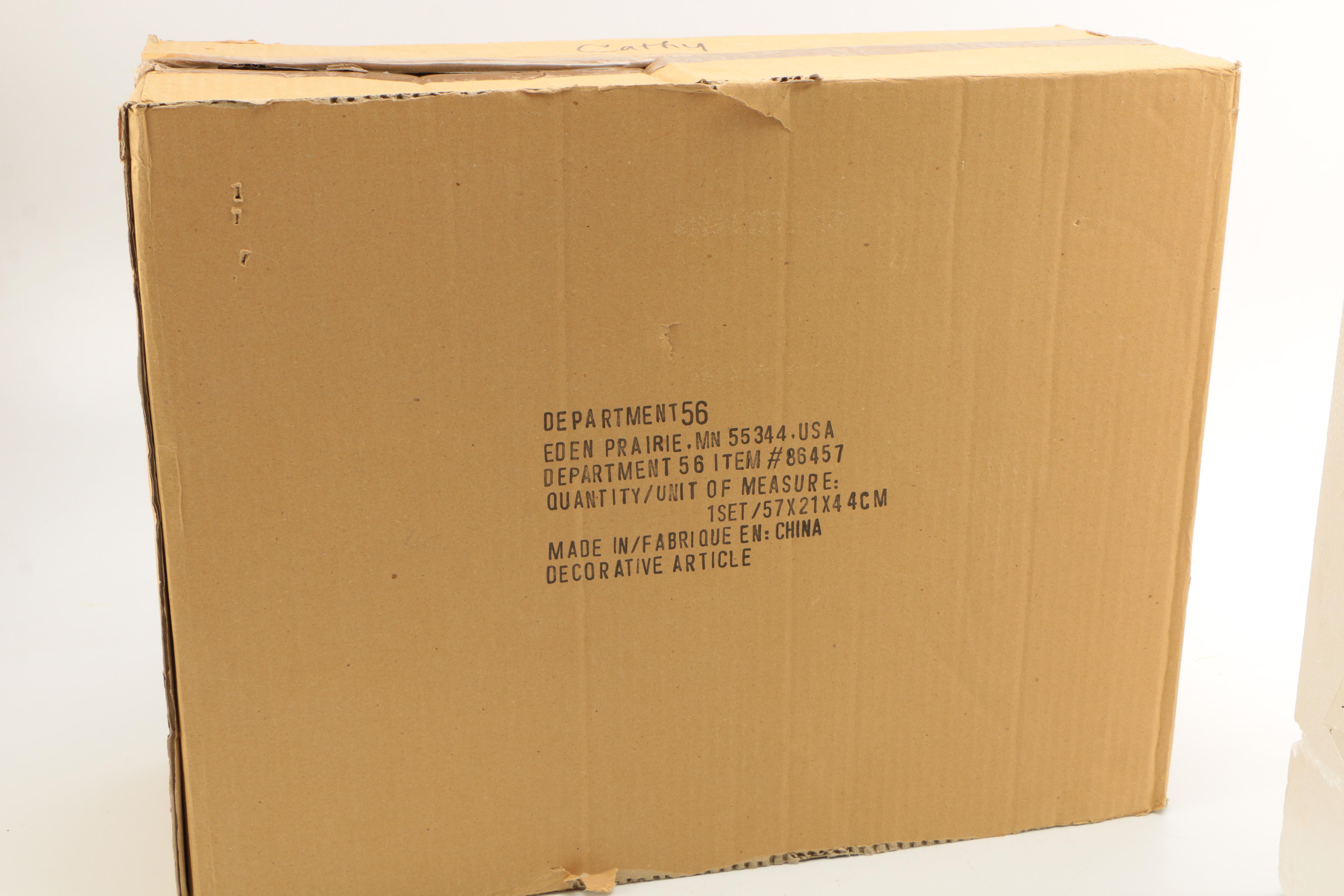 Department 56 "Mercury Glass" Finish Ceramic Nativity Set