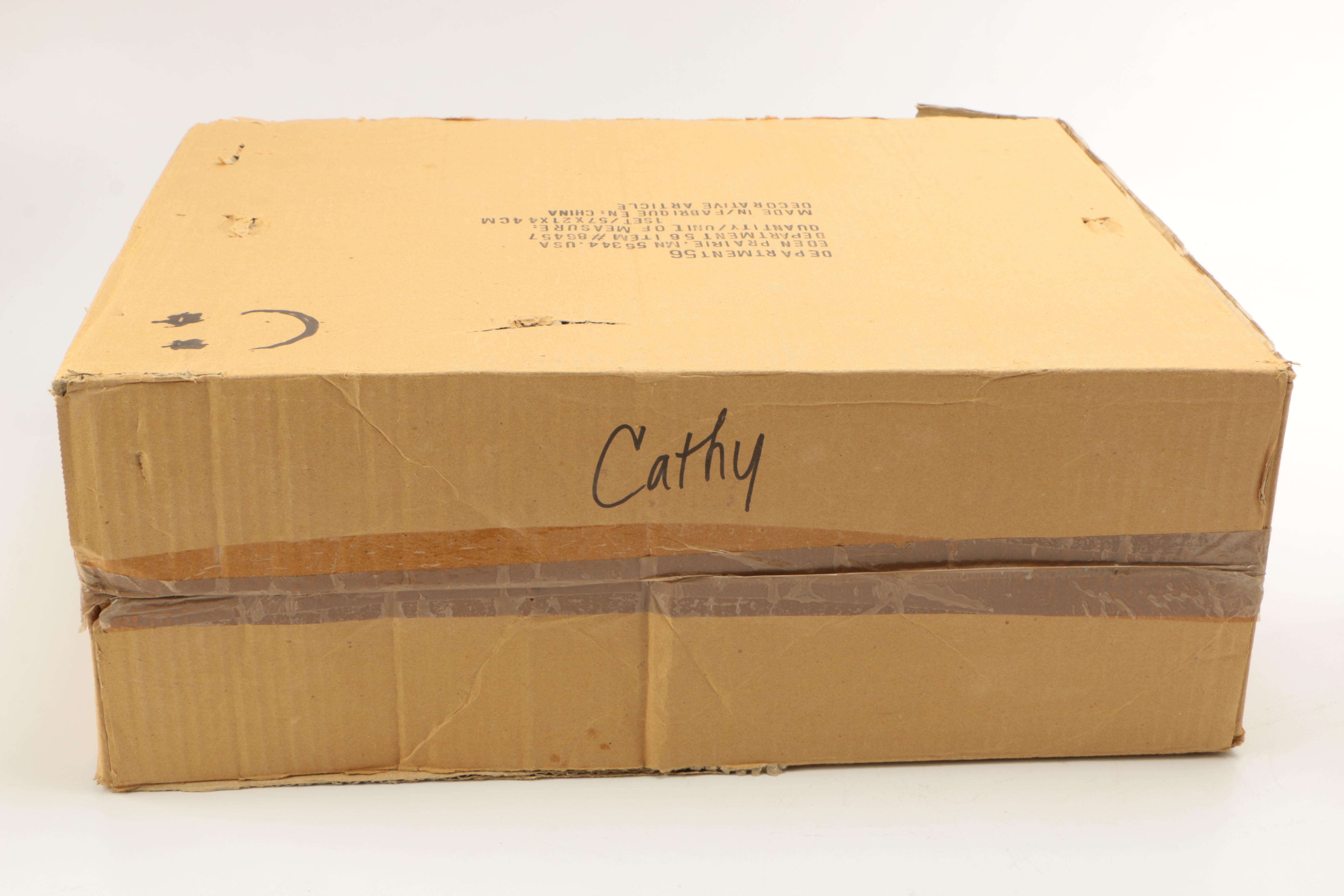 Department 56 "Mercury Glass" Finish Ceramic Nativity Set