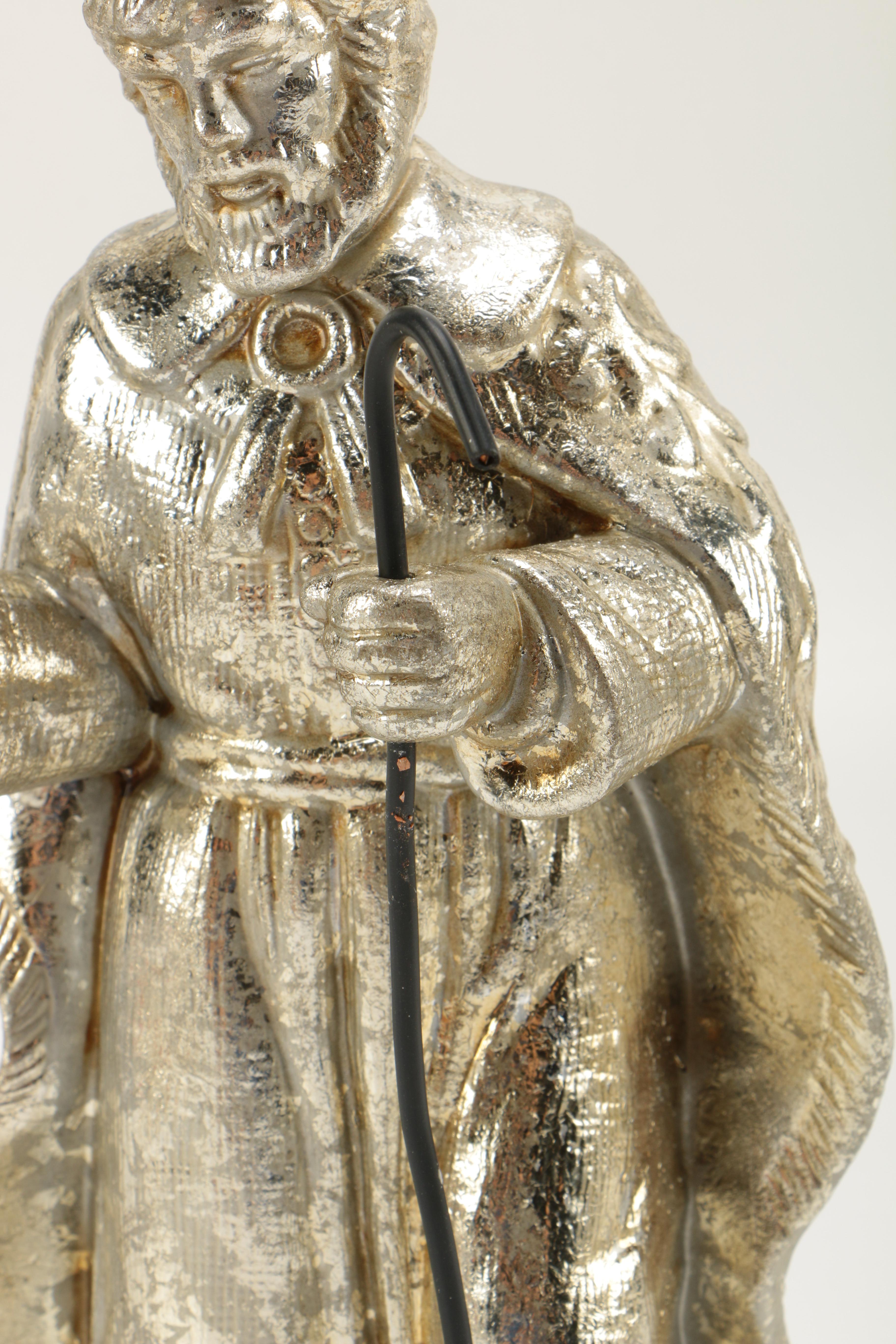 Department 56 "Mercury Glass" Finish Ceramic Nativity Set