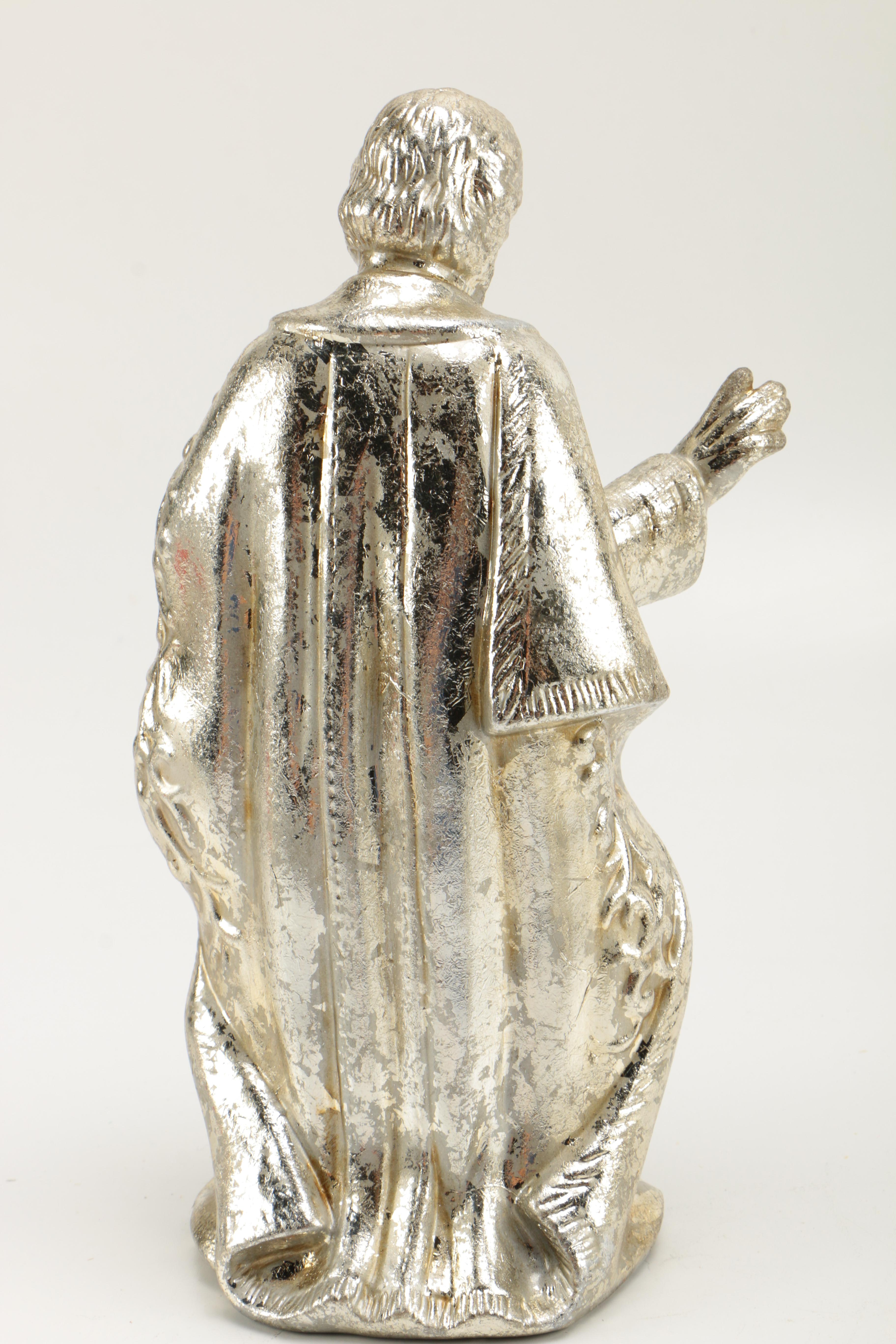 Department 56 "Mercury Glass" Finish Ceramic Nativity Set