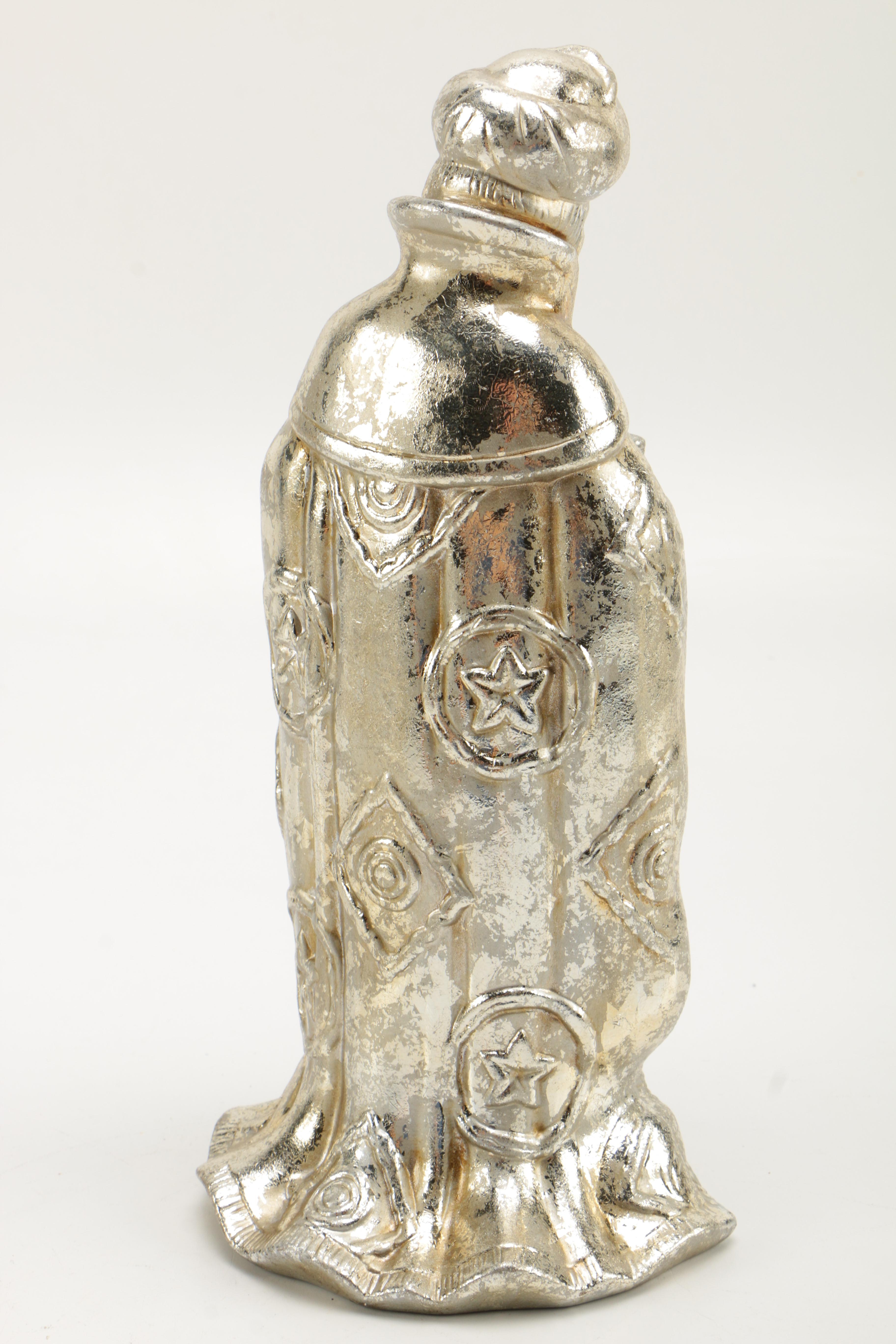 Department 56 "Mercury Glass" Finish Ceramic Nativity Set