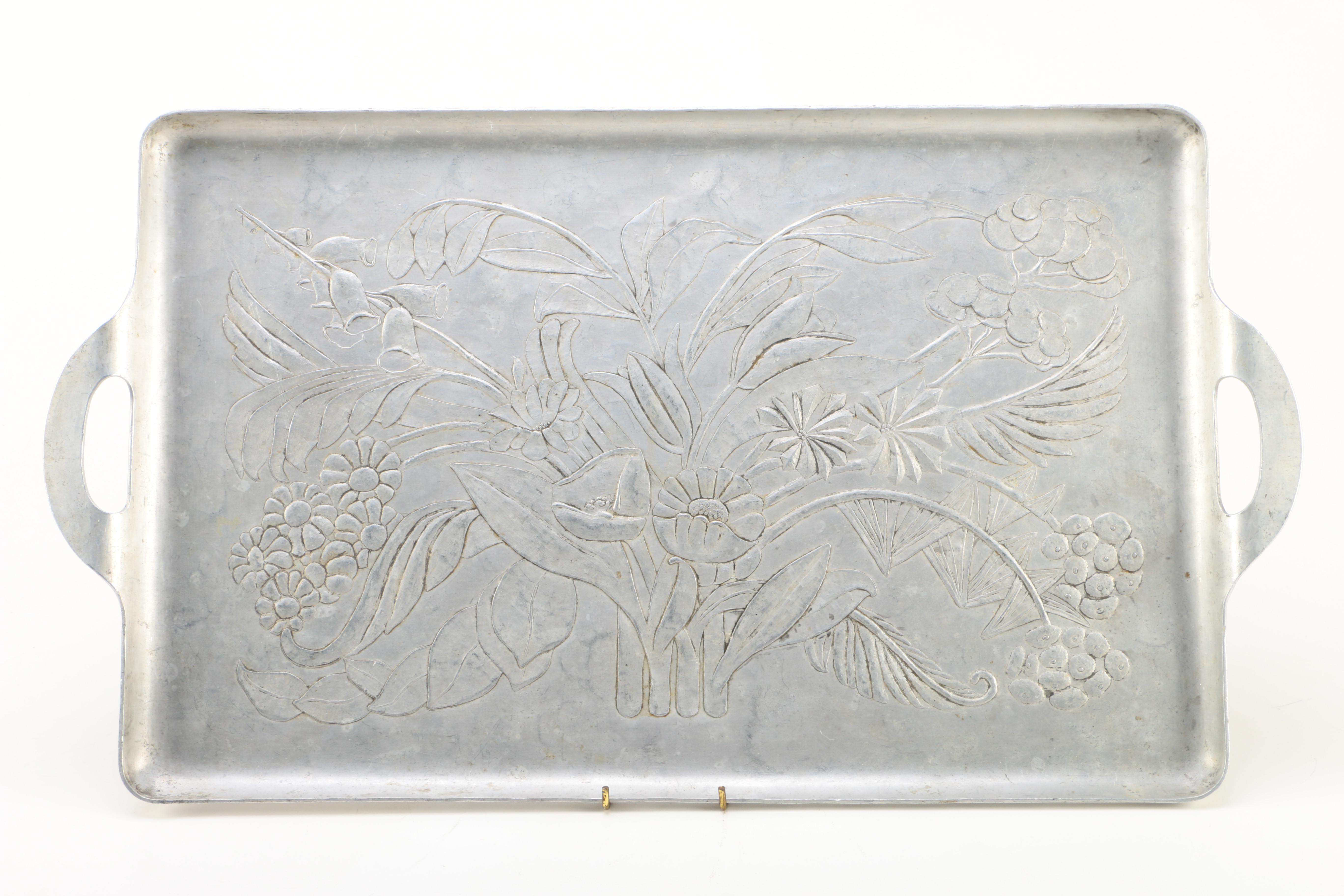 Collection of Copper and Pewter Serving Ware