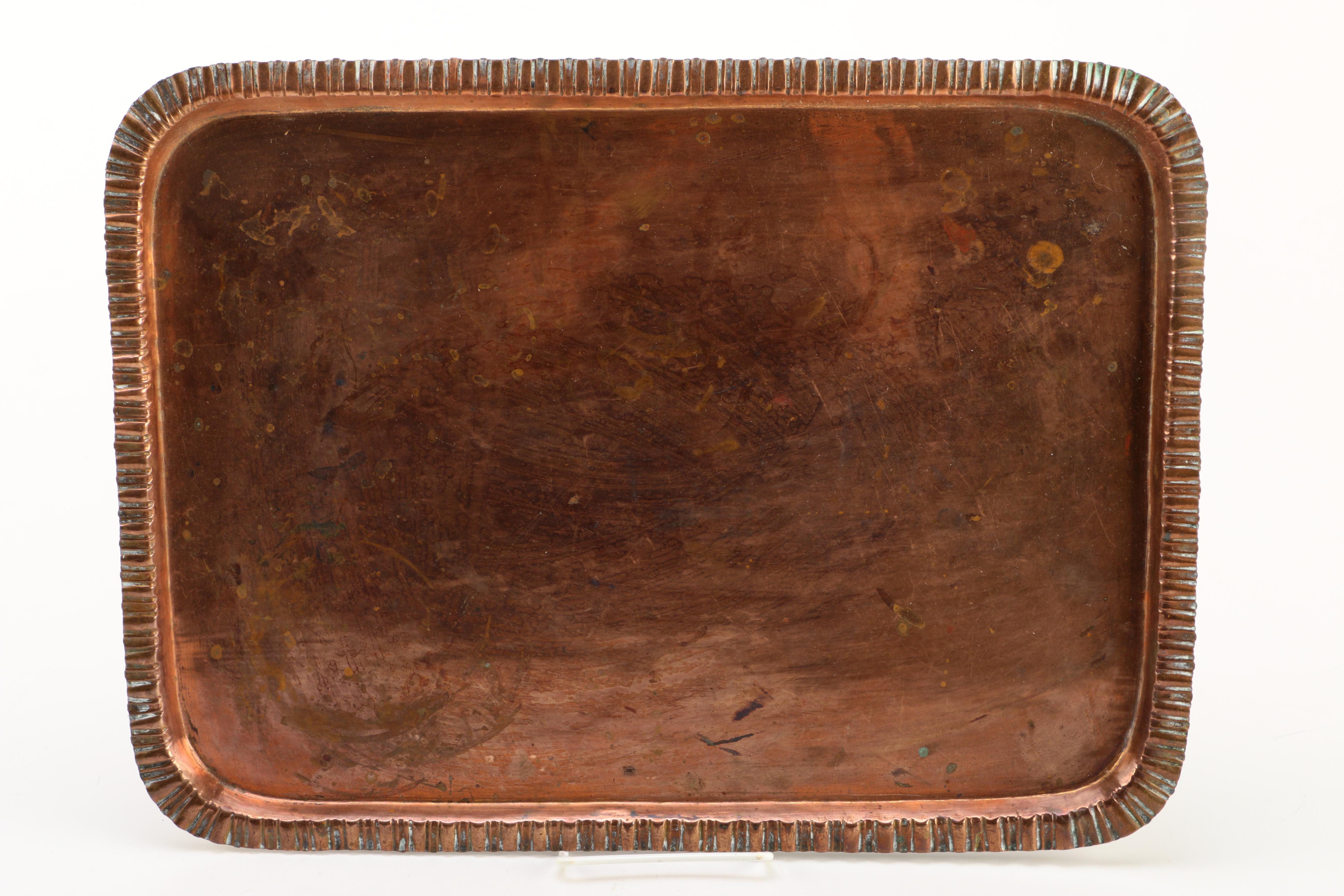 Collection of Copper and Pewter Serving Ware