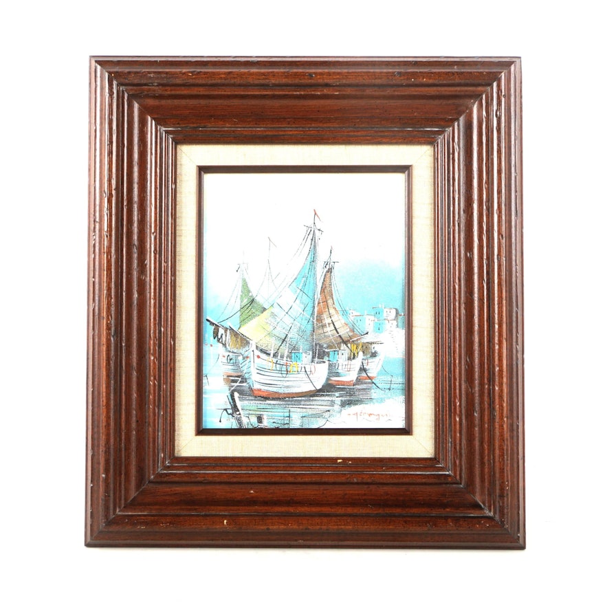 Oil Painting of Sailboats