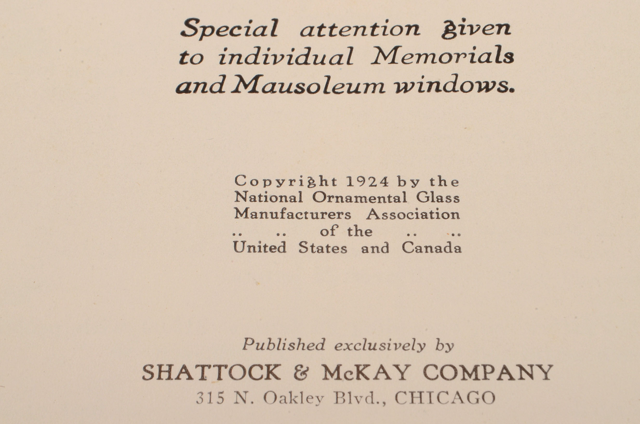 1924 Stained Glass Catalog
