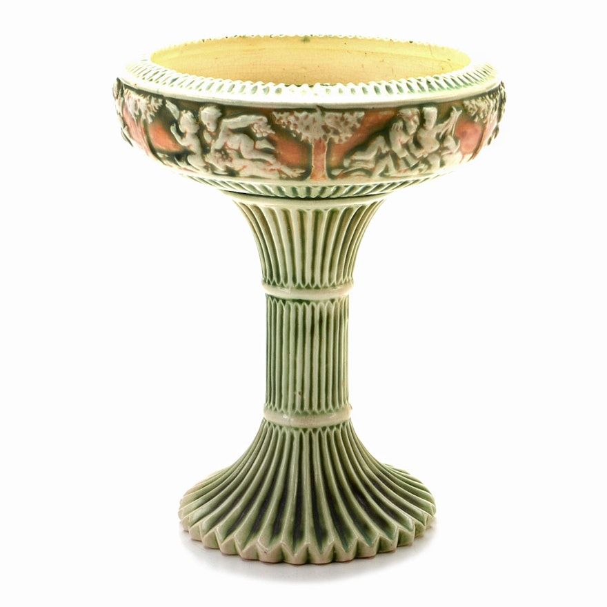 Vintage Roseville Art Pottery "Donatello" Pedestal Compote