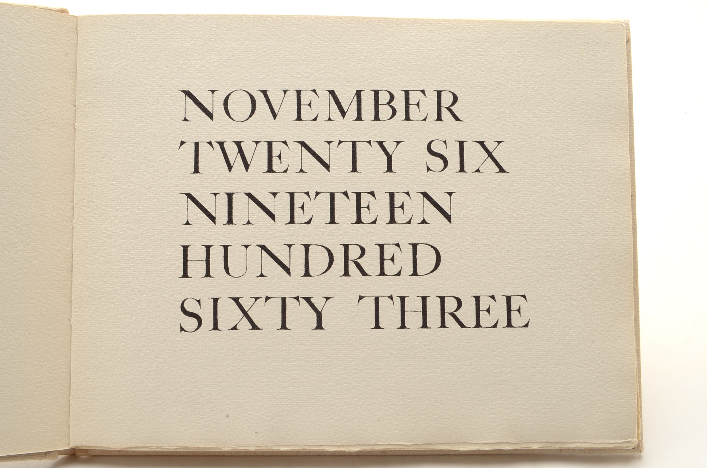 Signed "November Twenty Six Nineteen Hundred Sixty-Three"