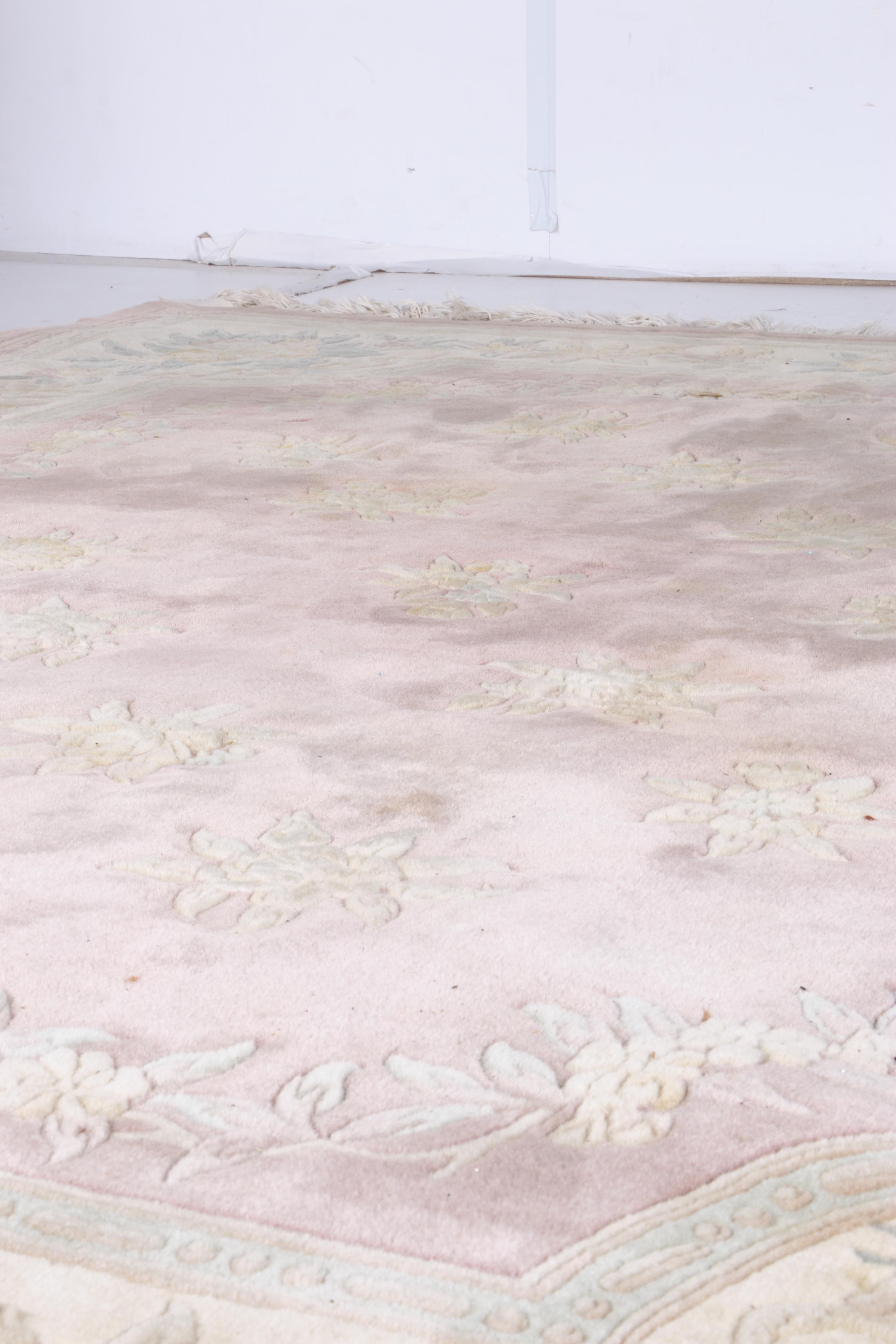 Hand-Knotted and Carved Chinese Area Rug