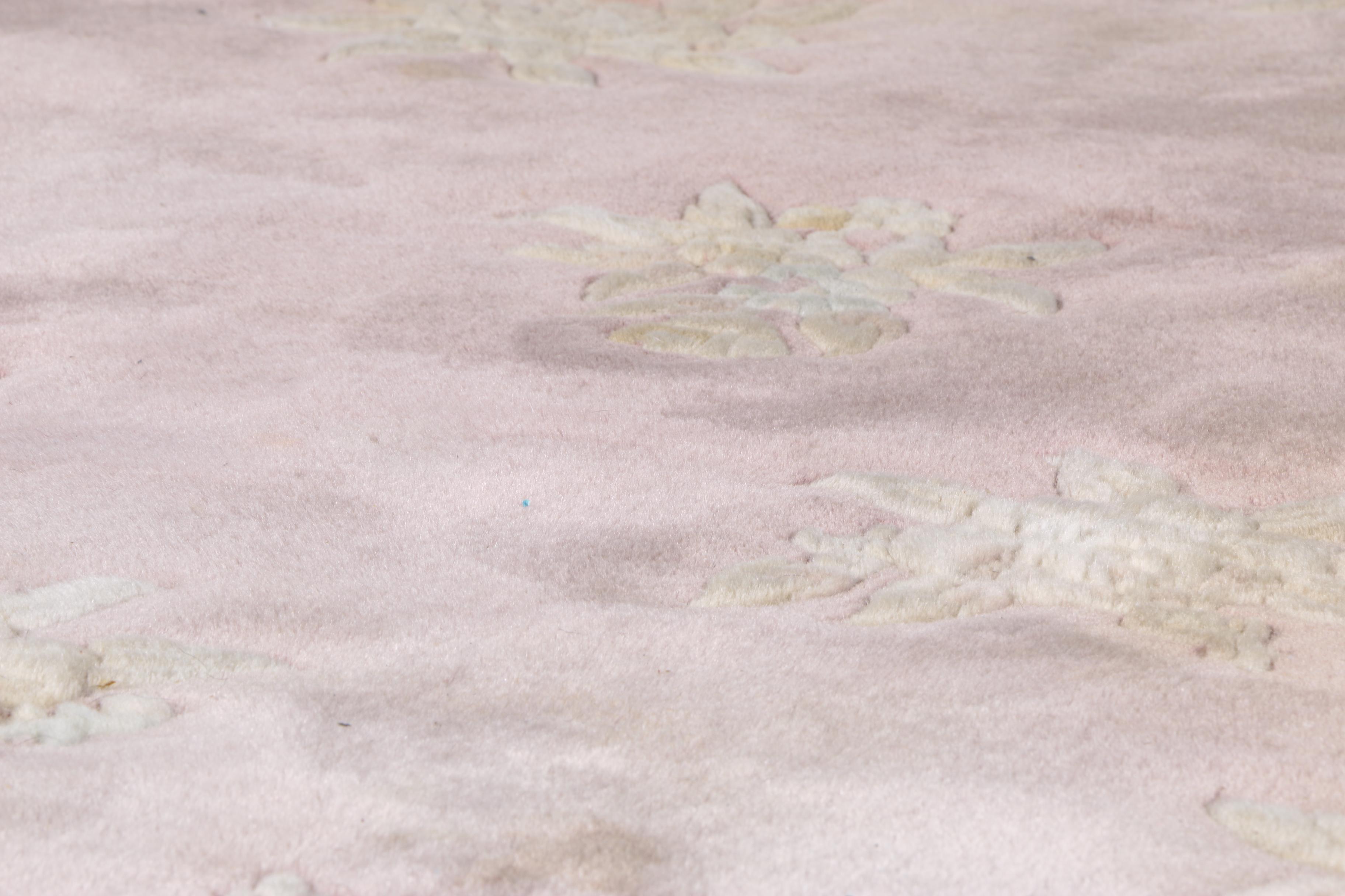 Hand-Knotted and Carved Chinese Area Rug