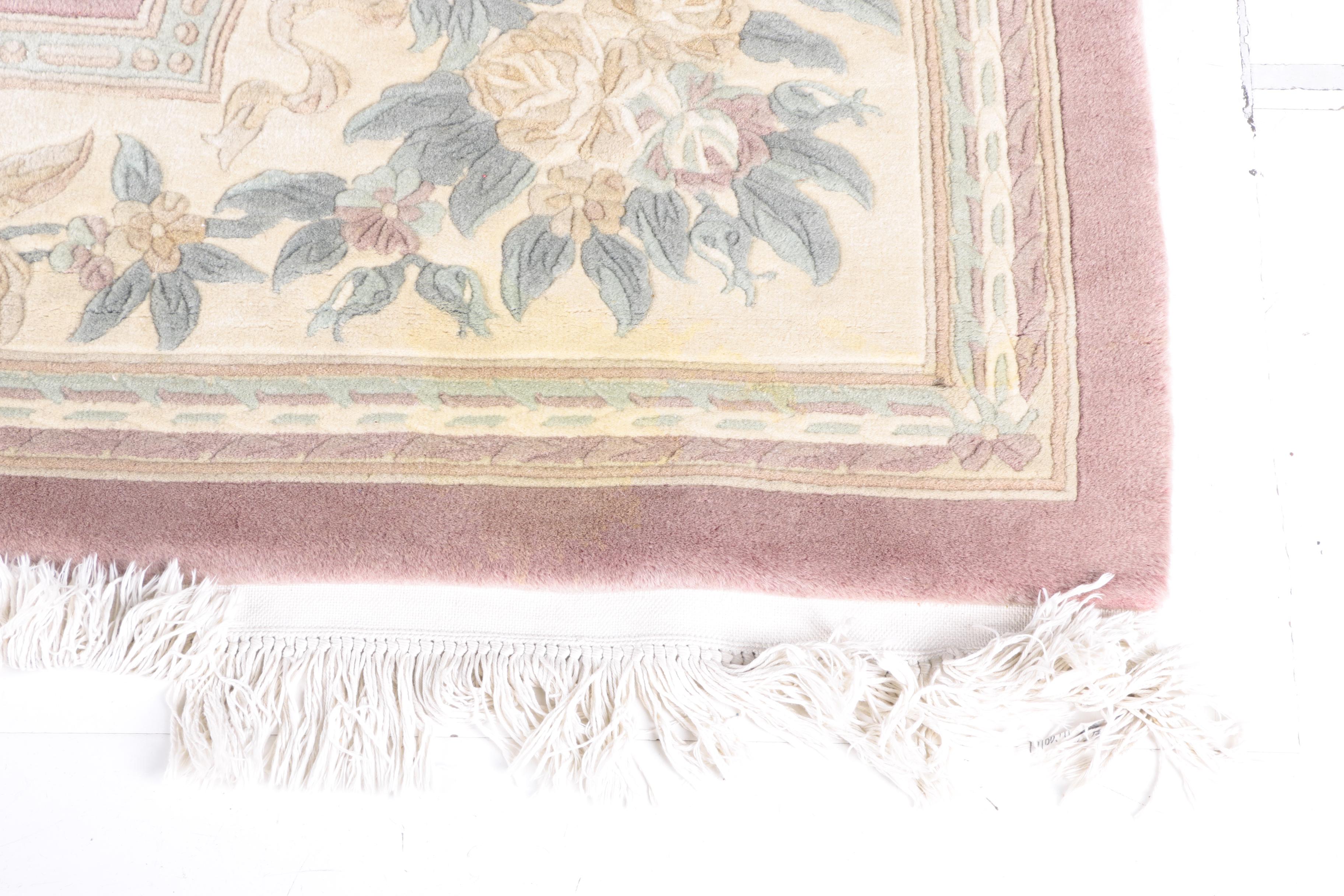 Hand-Knotted and Carved Chinese Area Rug