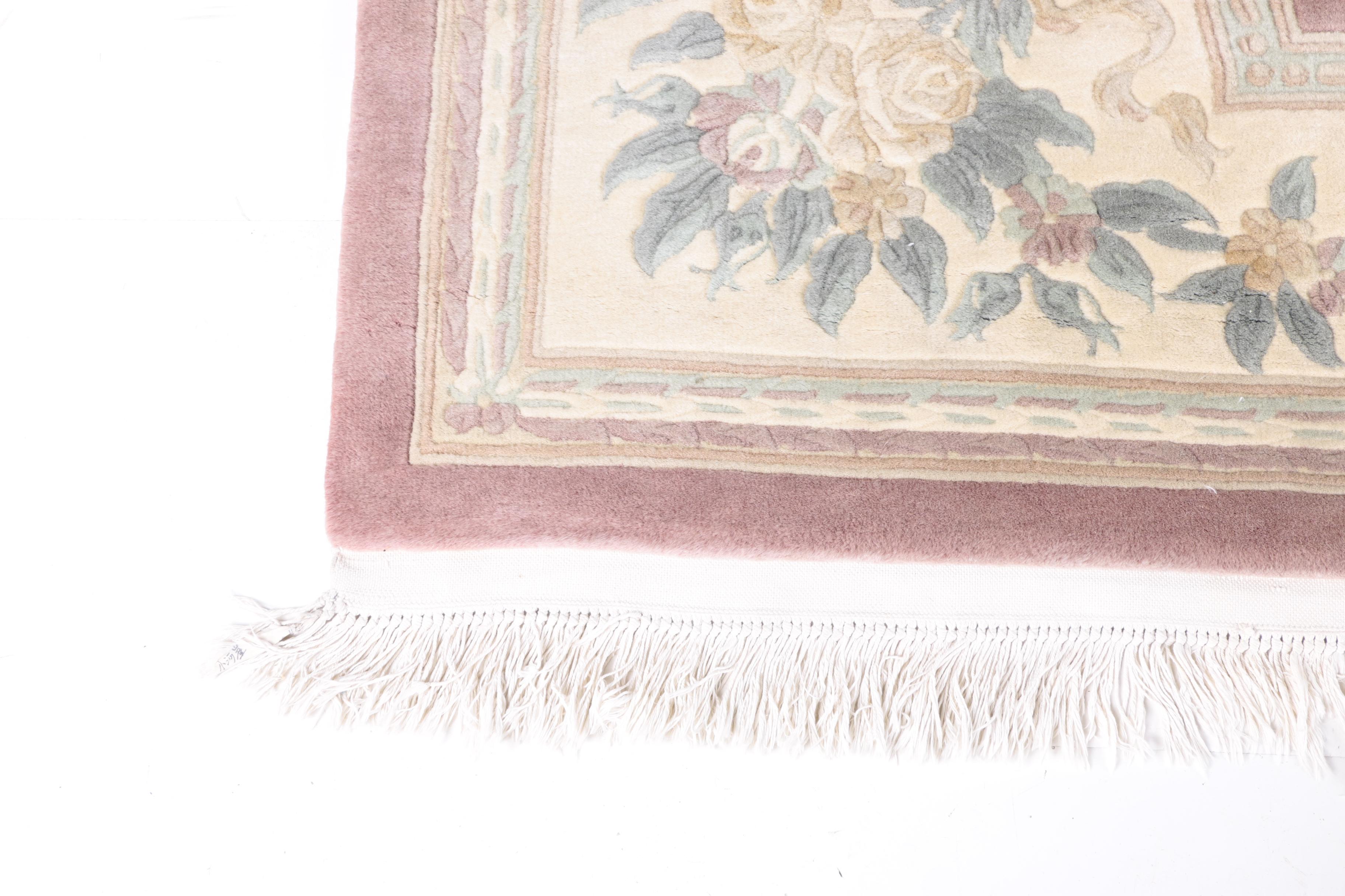 Hand-Knotted and Carved Chinese Area Rug