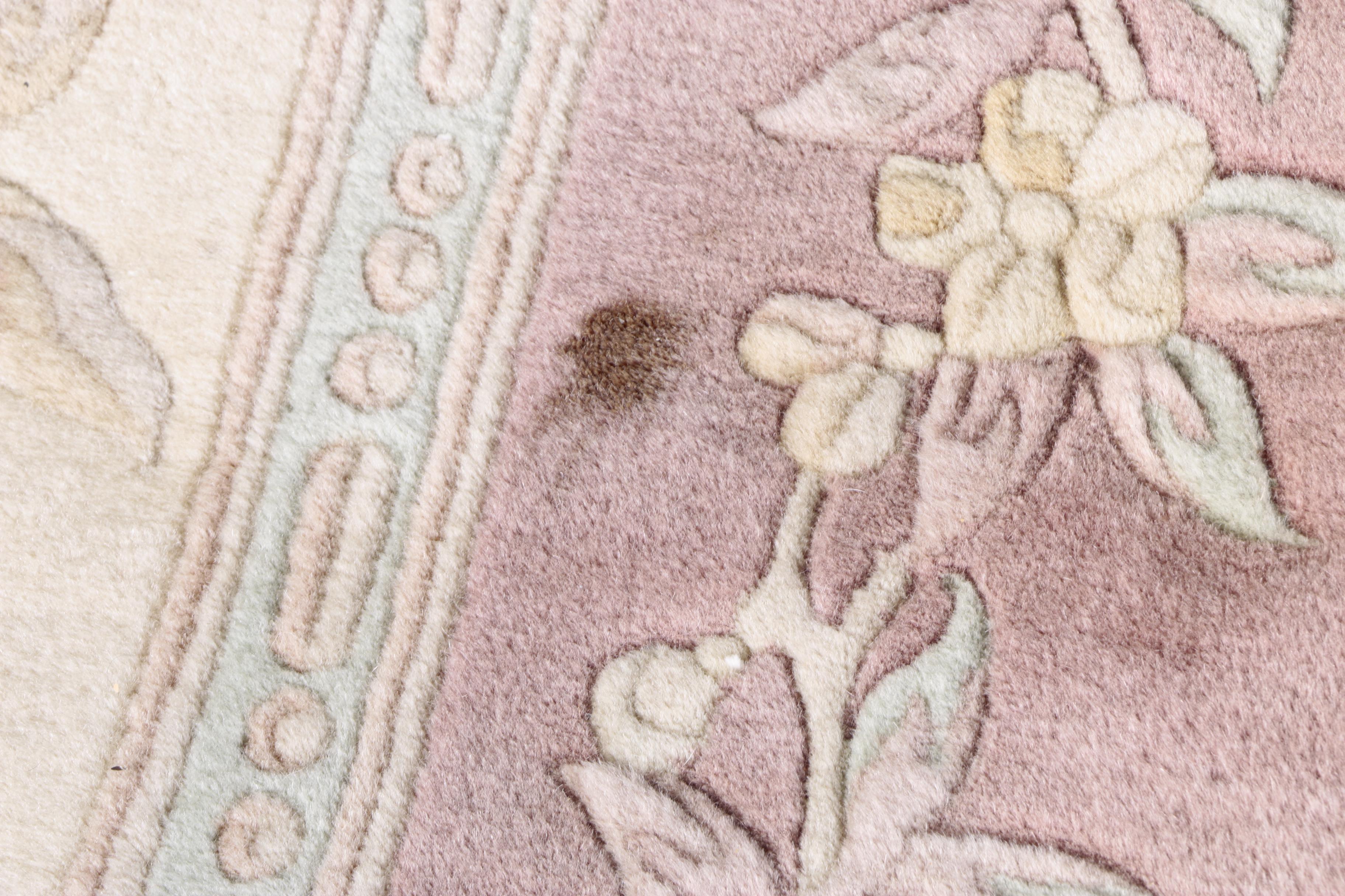 Hand-Knotted and Carved Chinese Area Rug