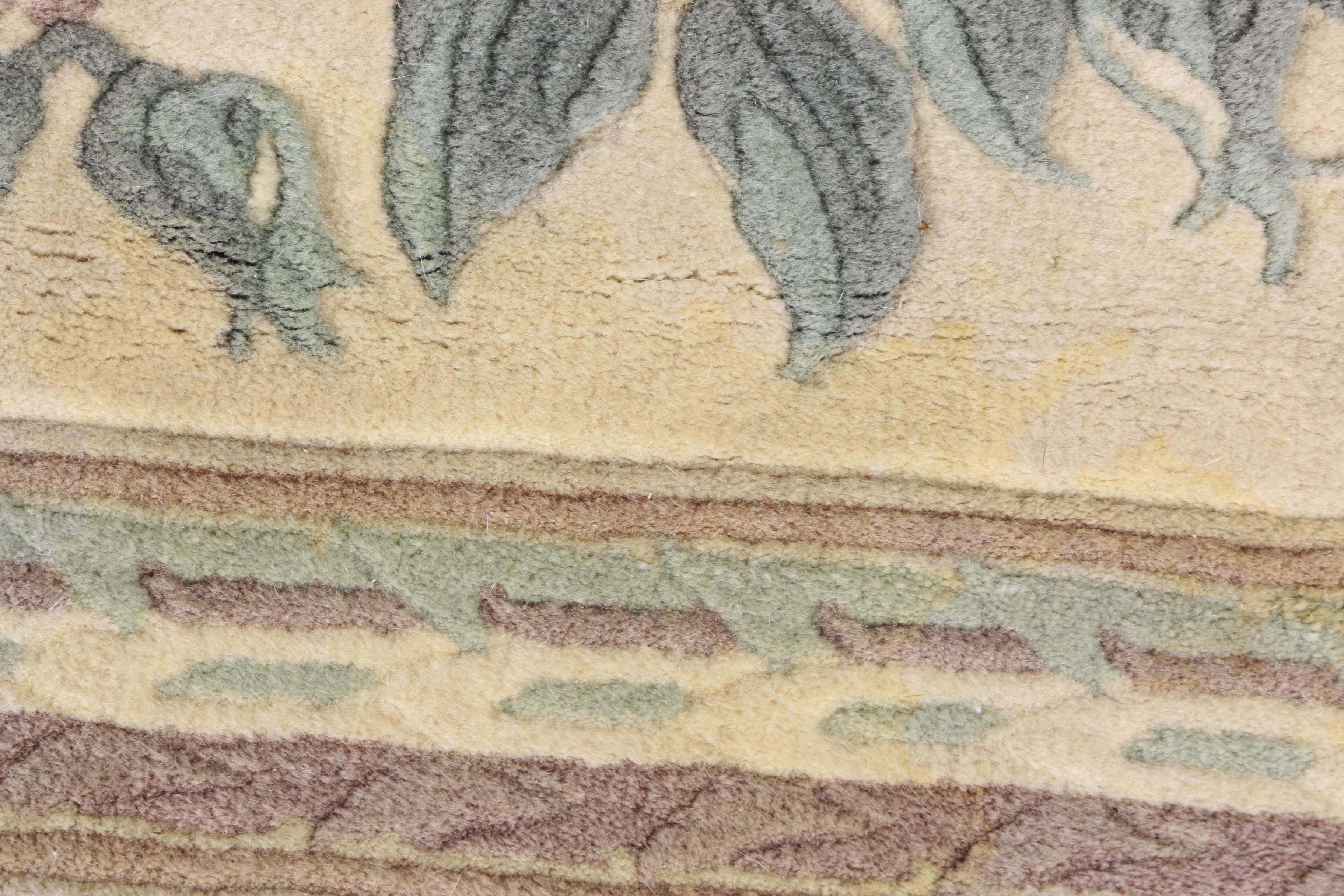 Hand-Knotted and Carved Chinese Area Rug