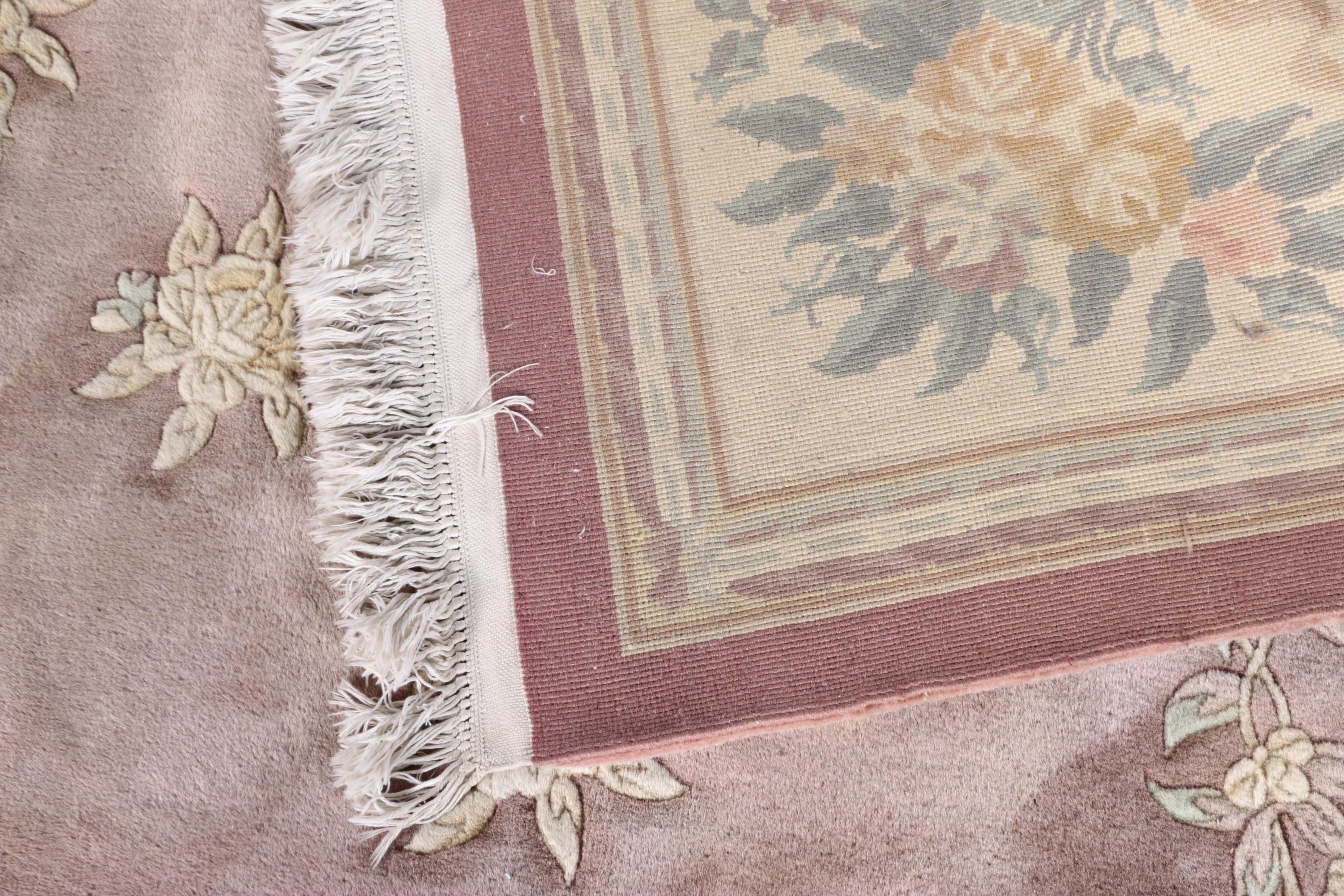 Hand-Knotted and Carved Chinese Area Rug