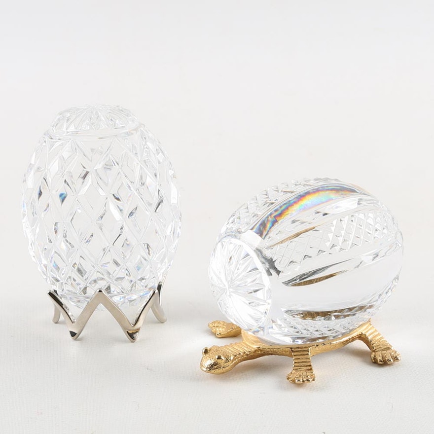 Tyrone Crystal Egg Paperweights