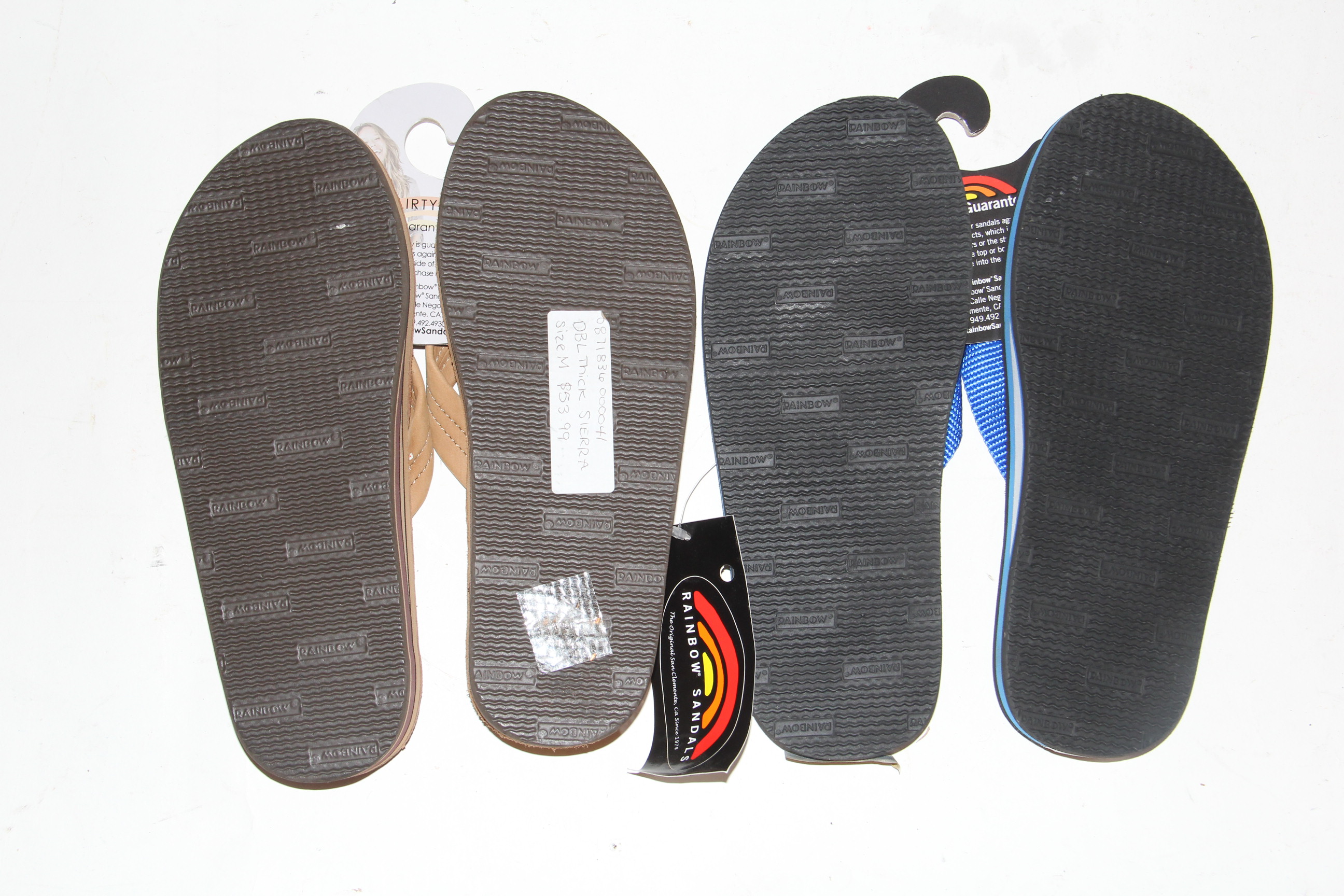 Men's Size 8 Sandals Including Rainbow and Hurley