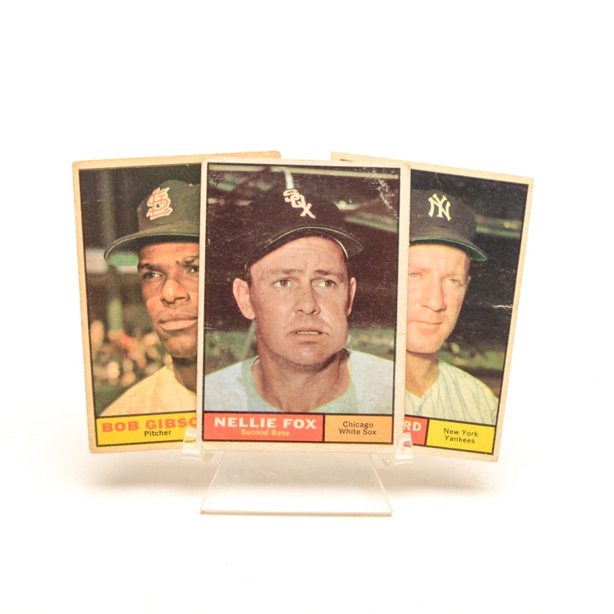 Ford, Gibson, and Fox 1961 Topps Baseball Cards