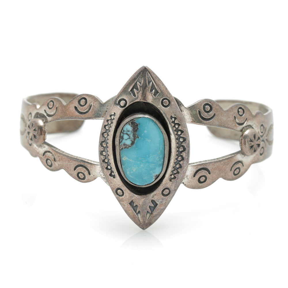 Navajo Style Sterling Silver Turquoise Jewelry Featuring Rainbow Man Yei Necklace