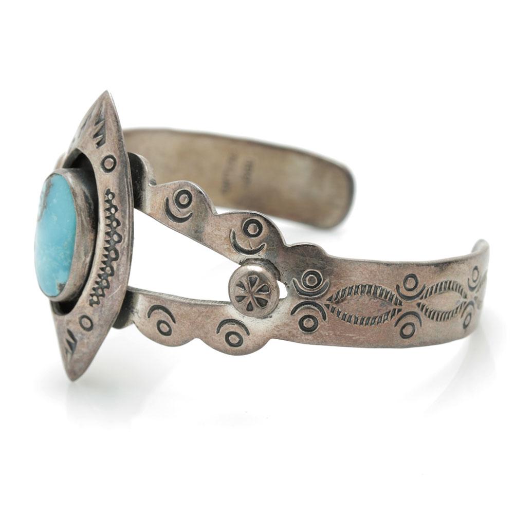 Navajo Style Sterling Silver Turquoise Jewelry Featuring Rainbow Man Yei Necklace