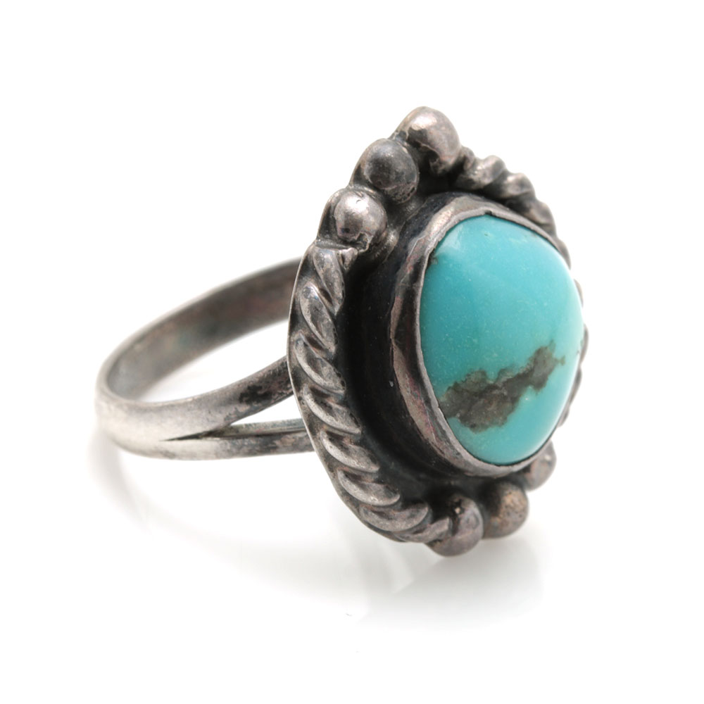 Navajo Style Sterling Silver Turquoise Jewelry Featuring Rainbow Man Yei Necklace