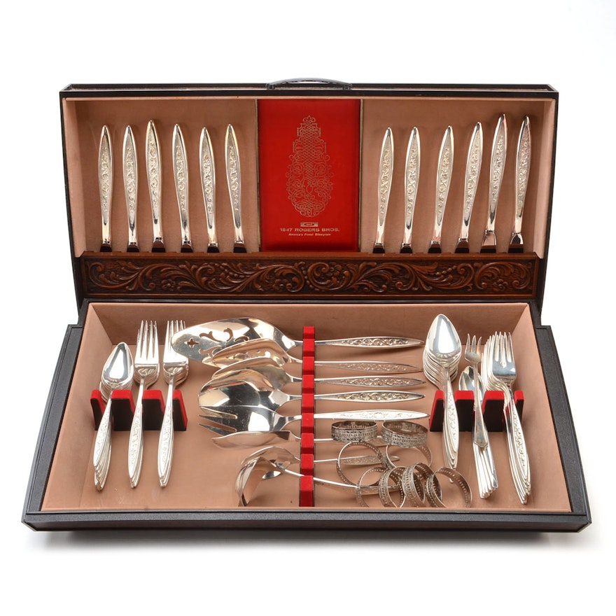 Rogers Silver Plated "Esperanto" Flatware Service For Twelve