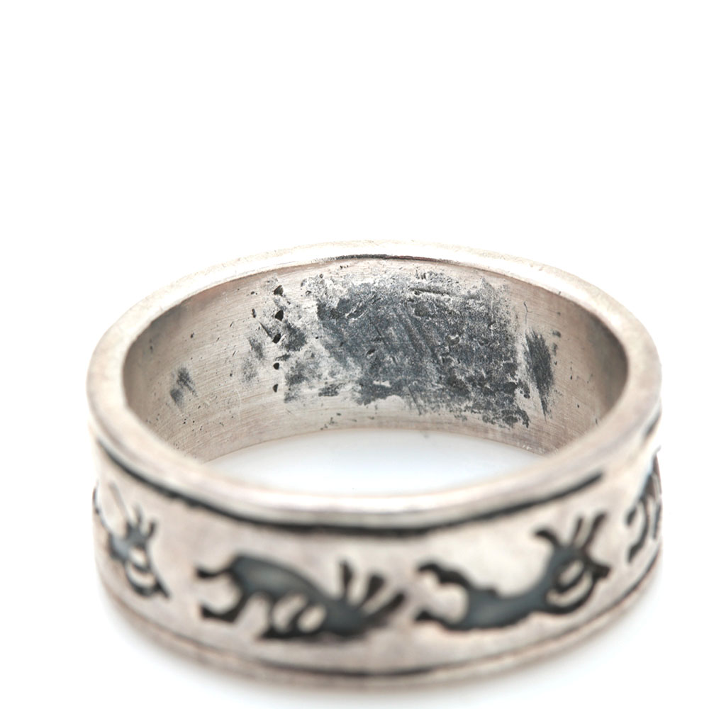 Gerald Mitchell Sterling Silver Navajo Storyteller Cuff With Mexican Silver Kokopelli Band