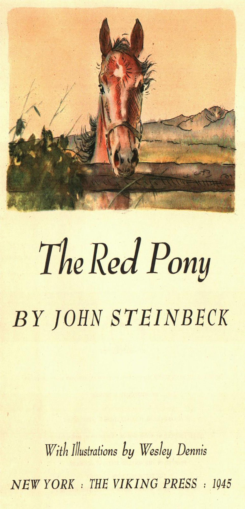 1945 First Illustrated Edition "The Red Pony" by John Steinbeck