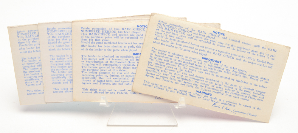 Five 1972 NLCS and World Series Ticket Stubs