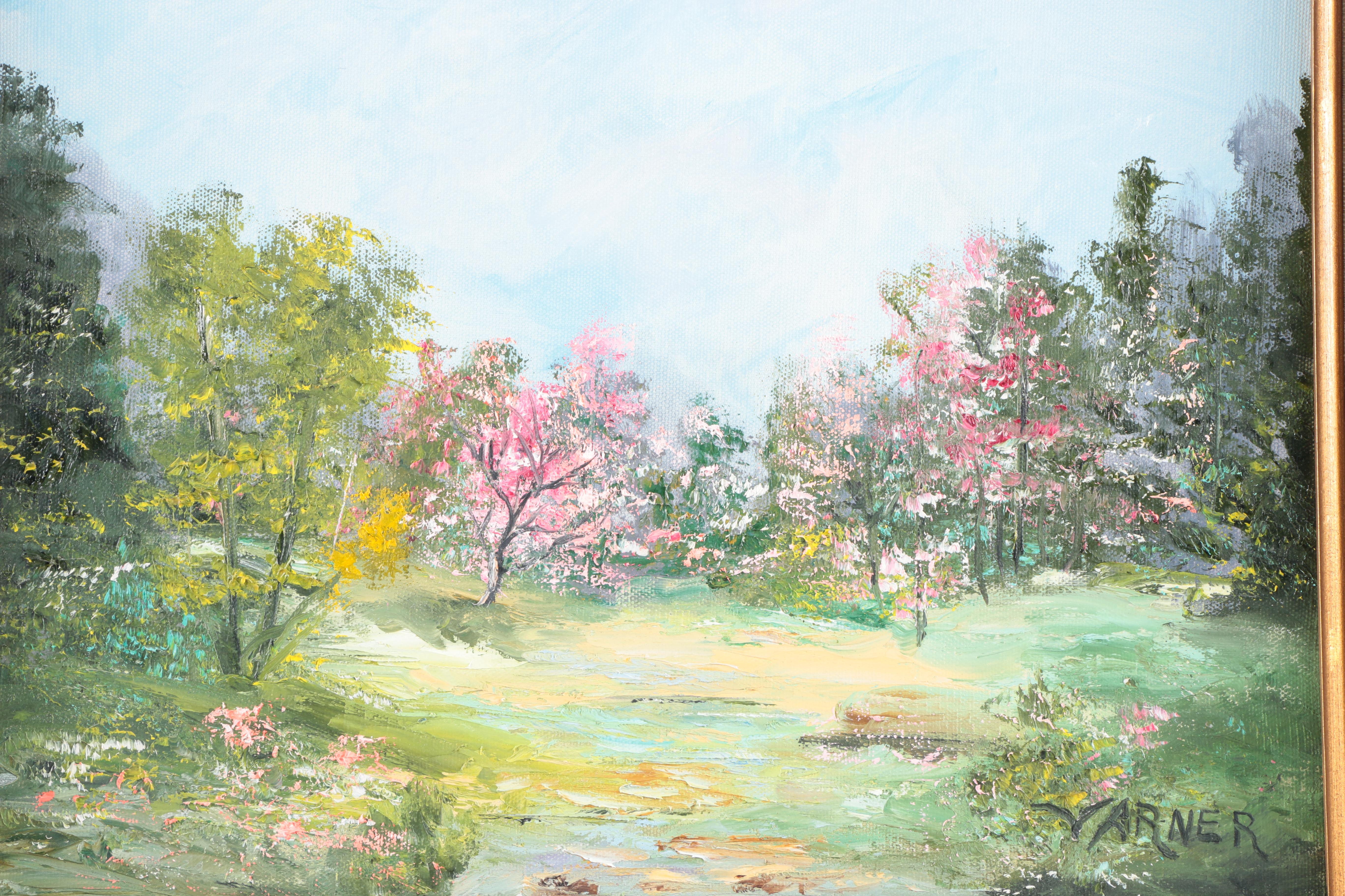 Ann Varner Vintage Oil Painting on Canvas of a Landscape