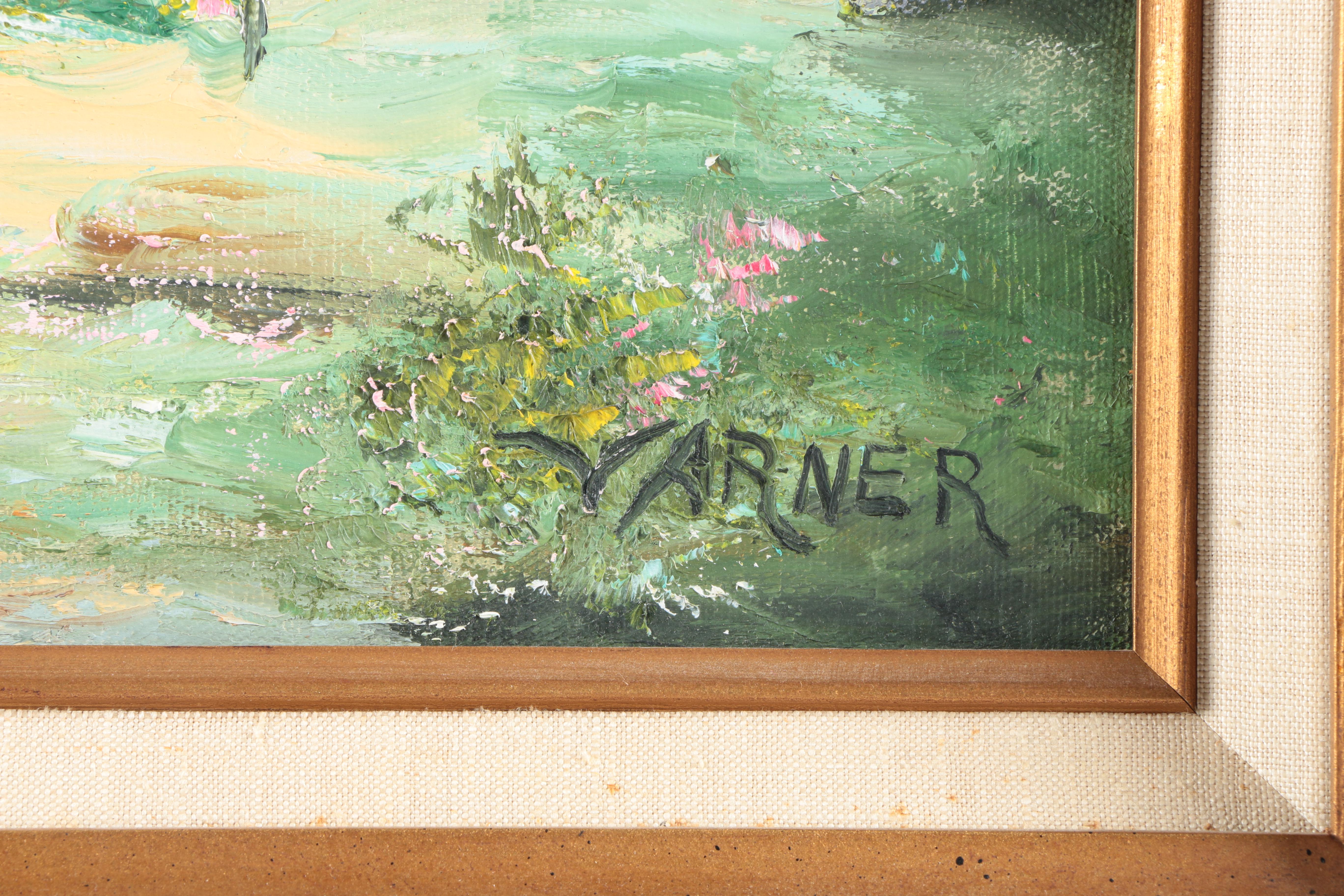 Ann Varner Vintage Oil Painting on Canvas of a Landscape