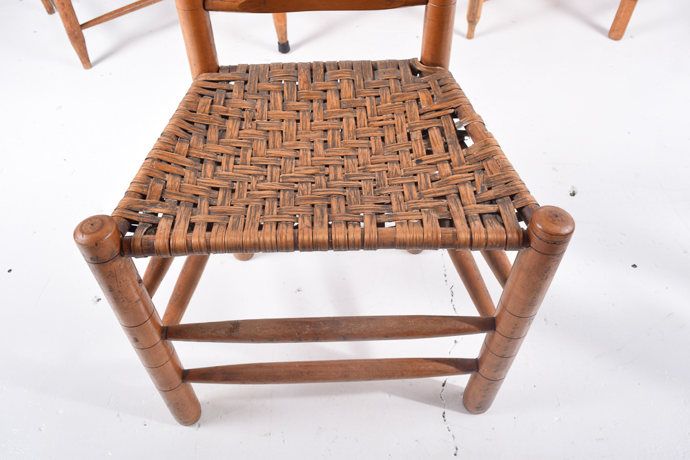 Ladder Back Chairs with Woven Seats